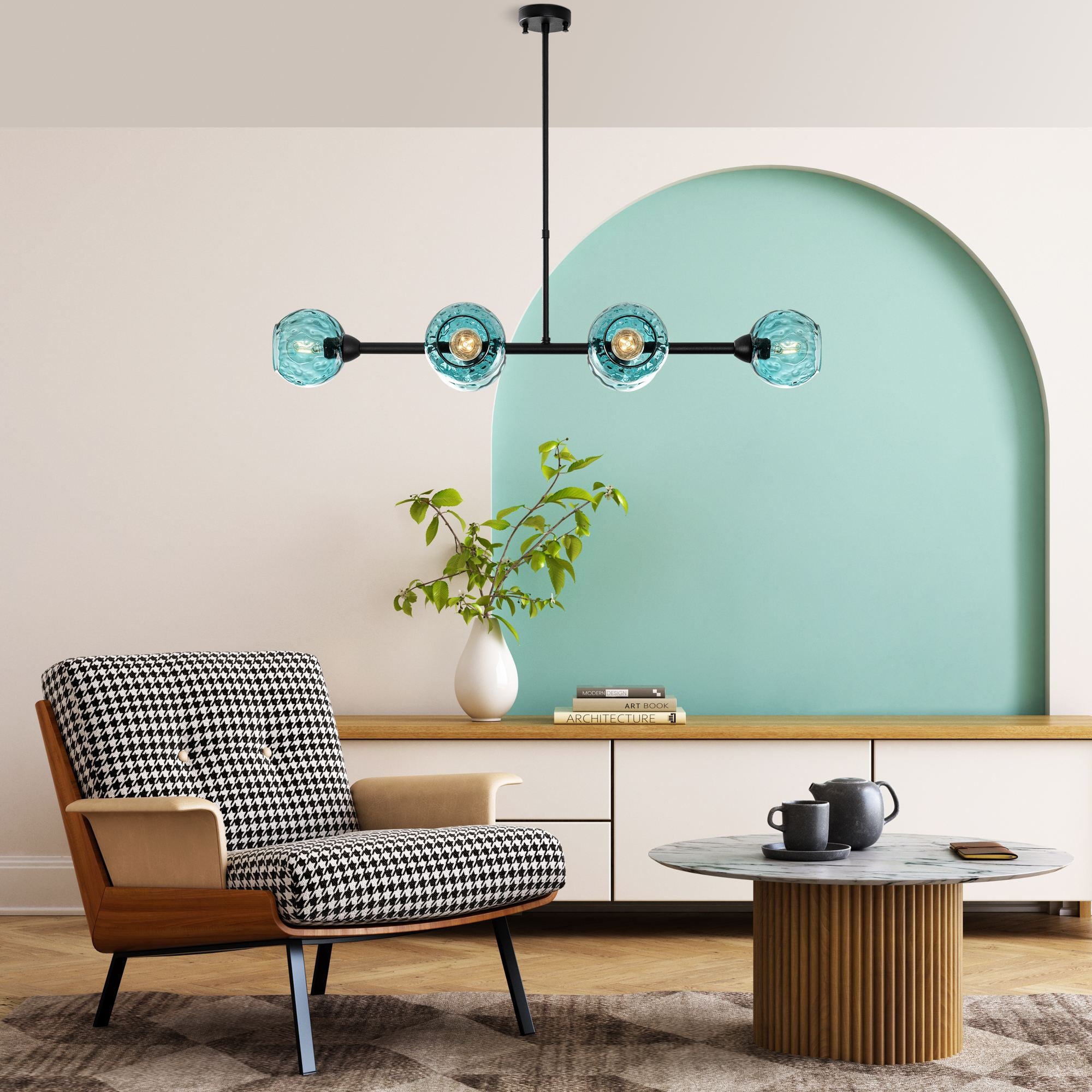 Candeeiro de Teto  - Benek - Azul
Preto