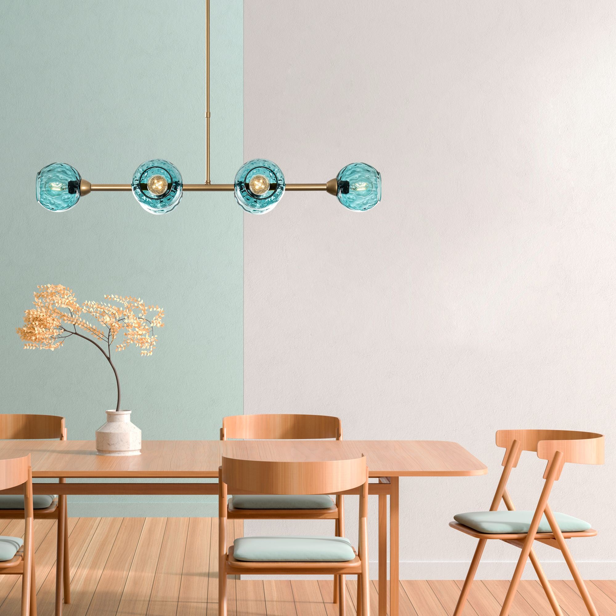Candeeiro de Teto  - Benek - Azul
Dourado