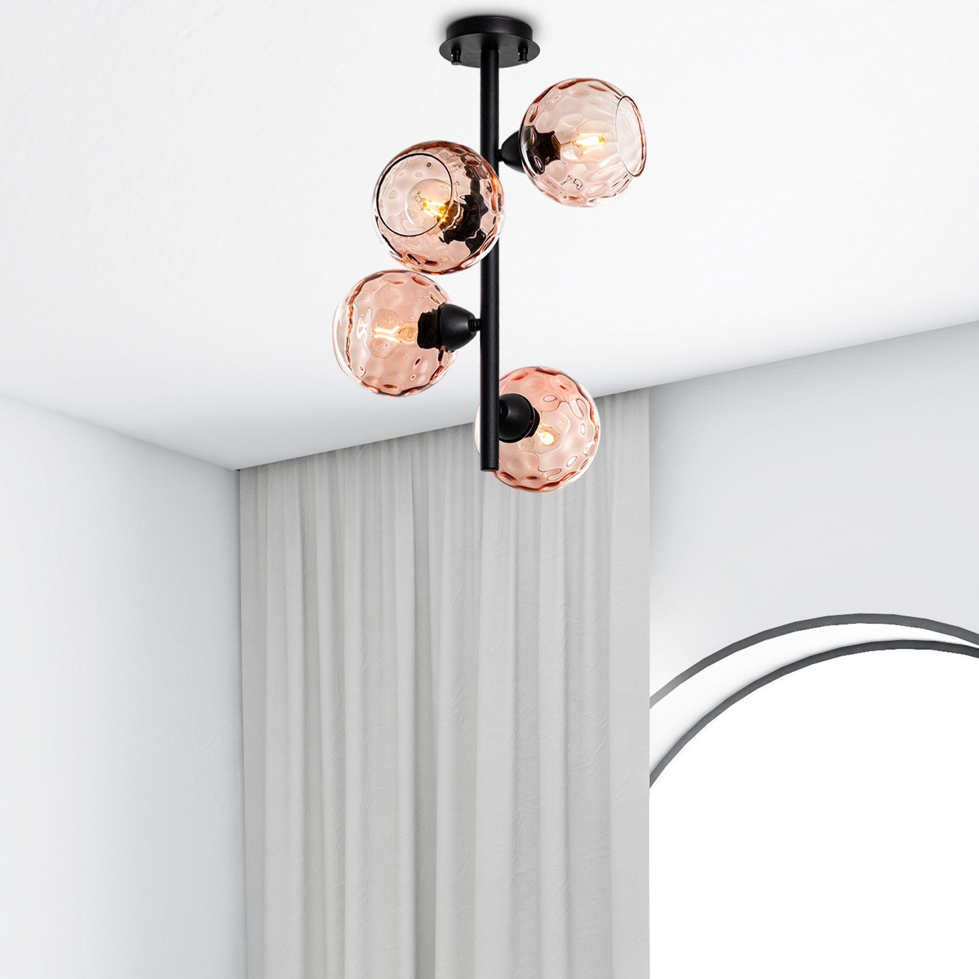 Candeeiro de Teto  - Benek - Rosa
Preto