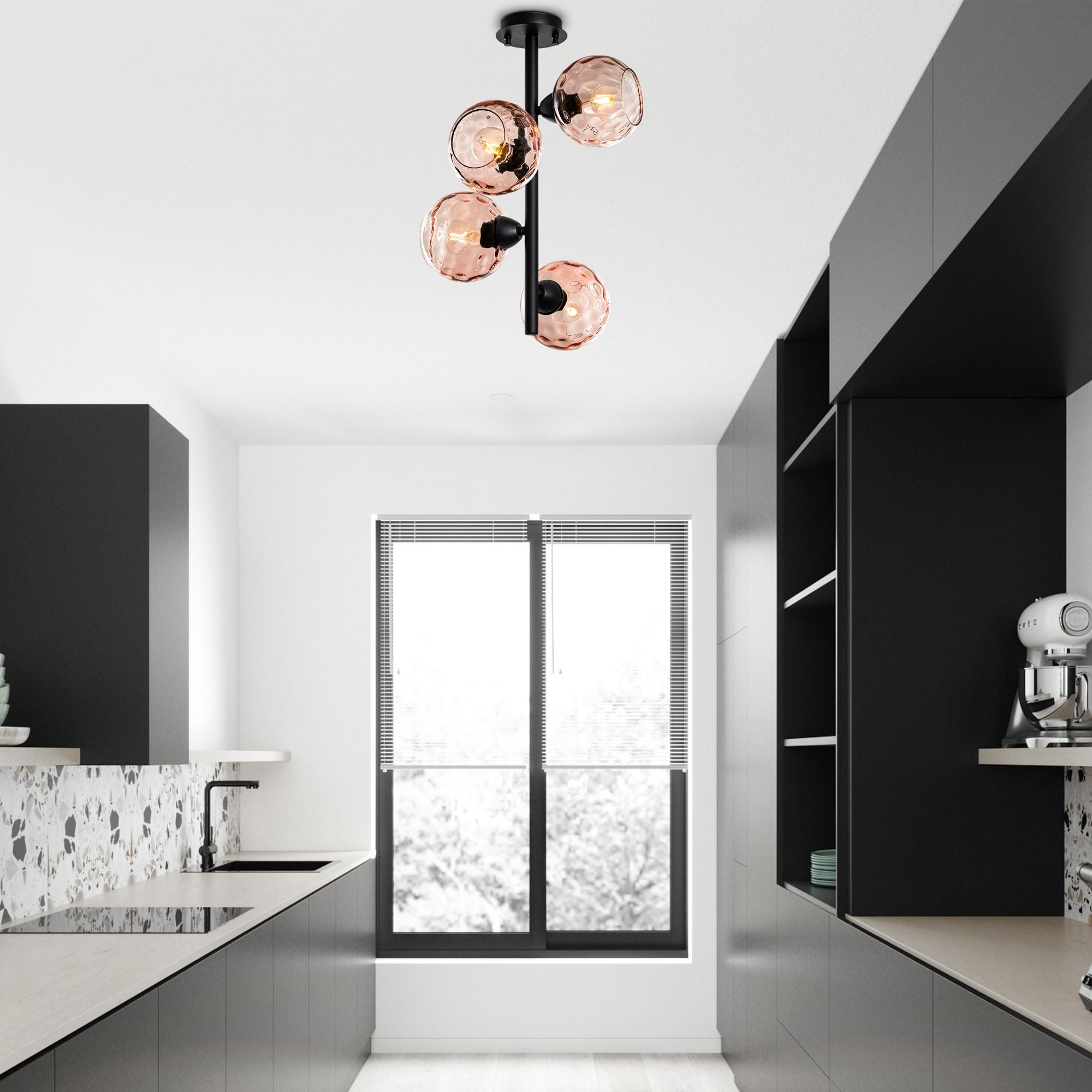 Candeeiro de Teto  - Benek - Rosa
Preto