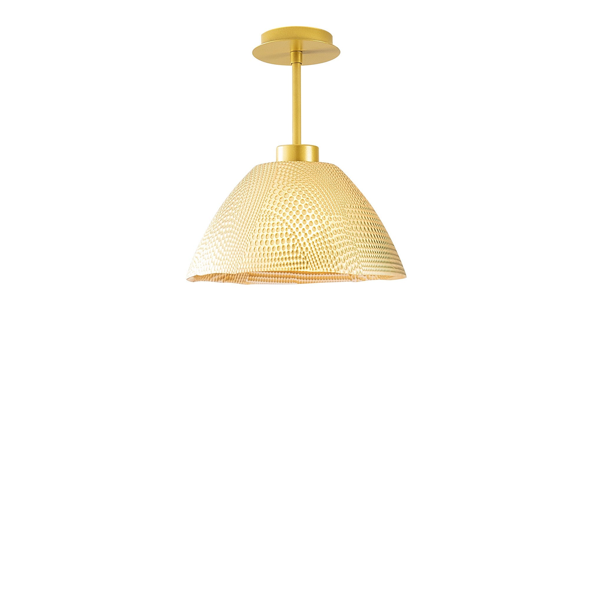 Candeeiro de Teto Dourado Elegante, Corpo em Metal, 30 cm de Diâmetro, 32 cm de Altura | Soquete E27, Máx. 40 W | Design Elegante e Nostálgico para Espaços Glamourosos