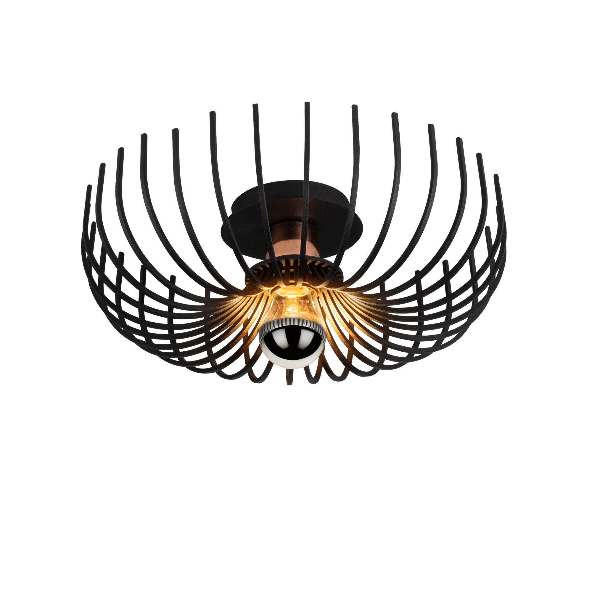 Candeeiro de Teto – 36 cm de diâmetro – preto – metal