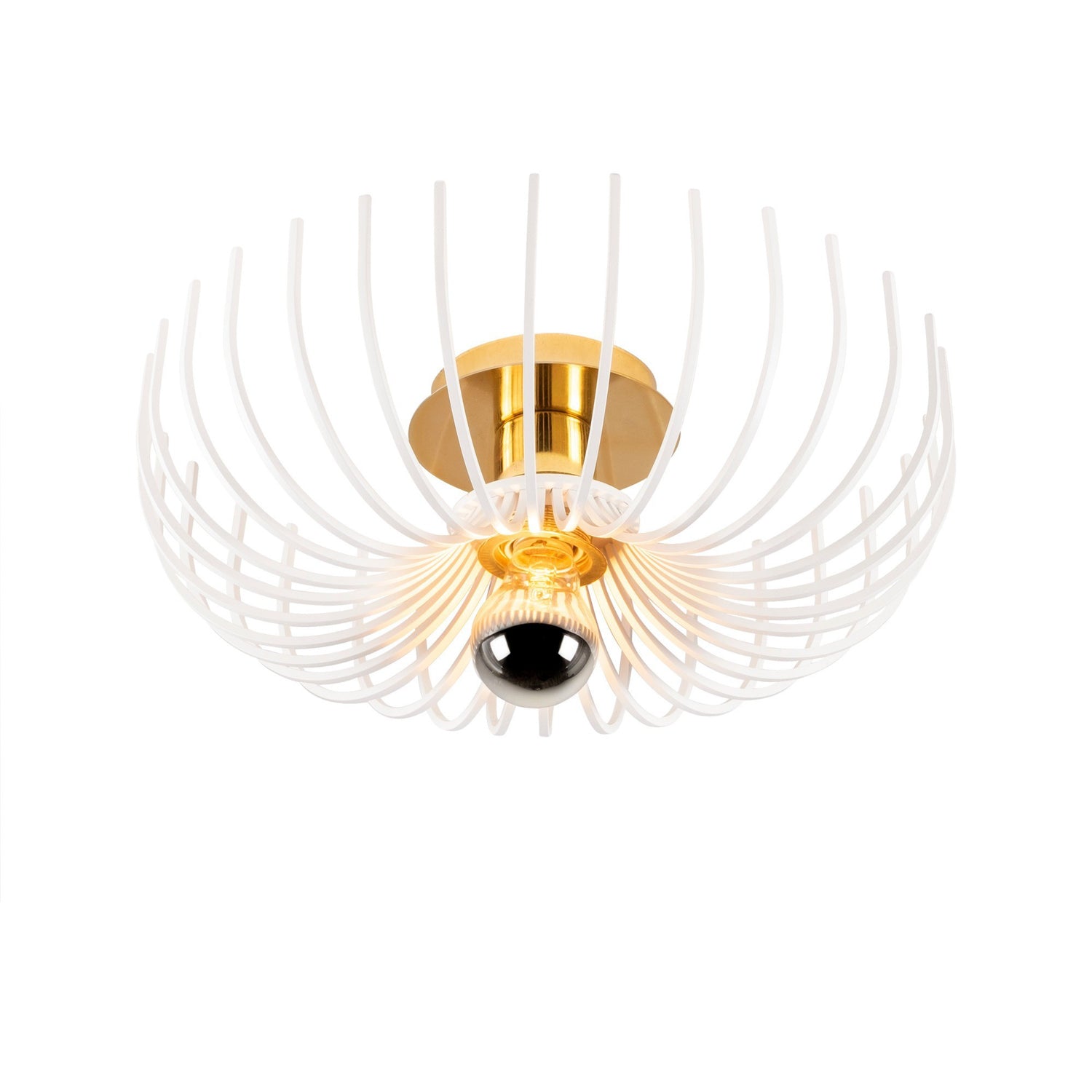 Candeeiro de Teto branco moderno, 36 cm de diâmetro, corpo de metal, soquete E27, design elegante para casa e escritório, classificação IP20, iluminação elegante e funcional