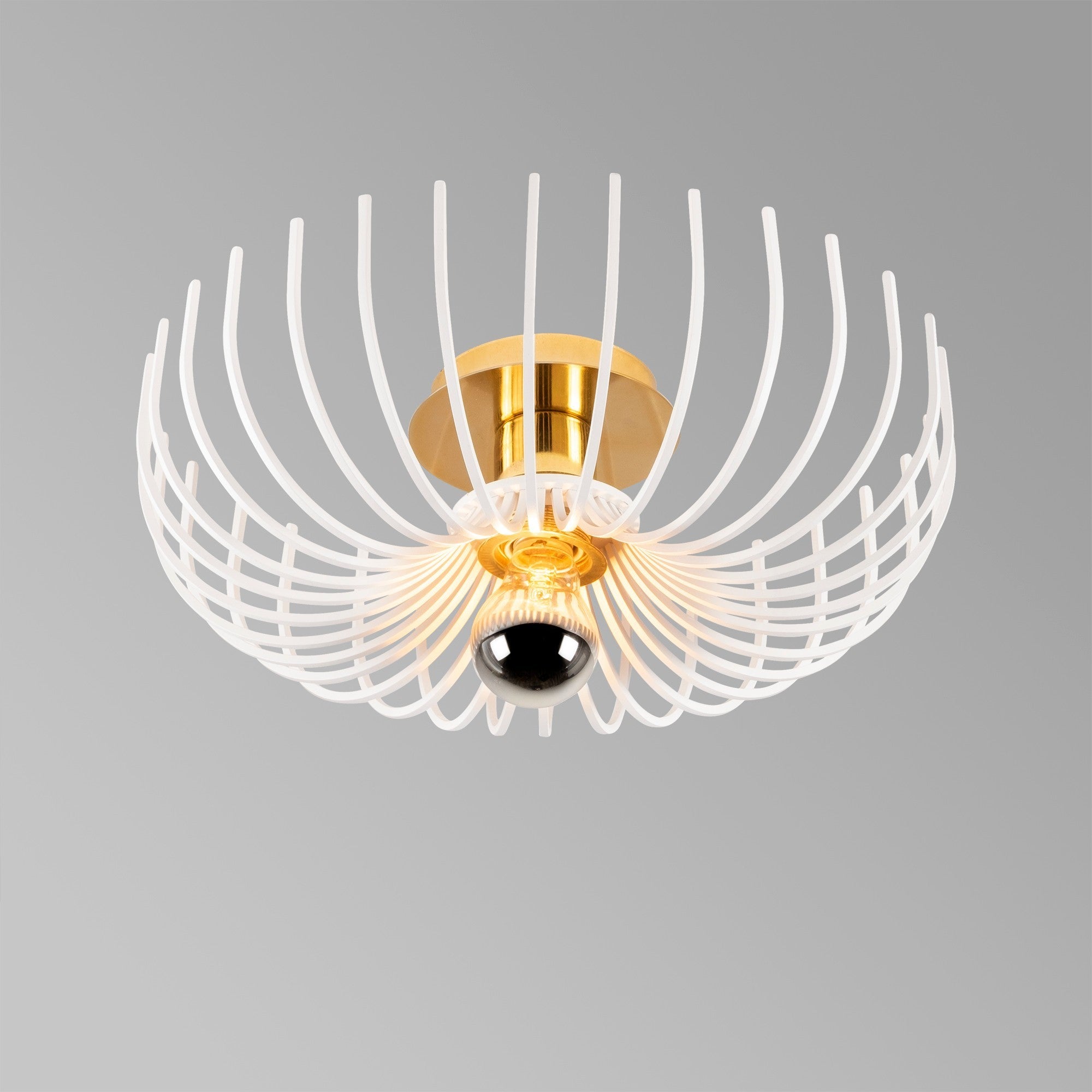 Candeeiro de Teto branco moderno, 36 cm de diâmetro, corpo de metal, soquete E27, design elegante para casa e escritório, classificação IP20, iluminação elegante e funcional