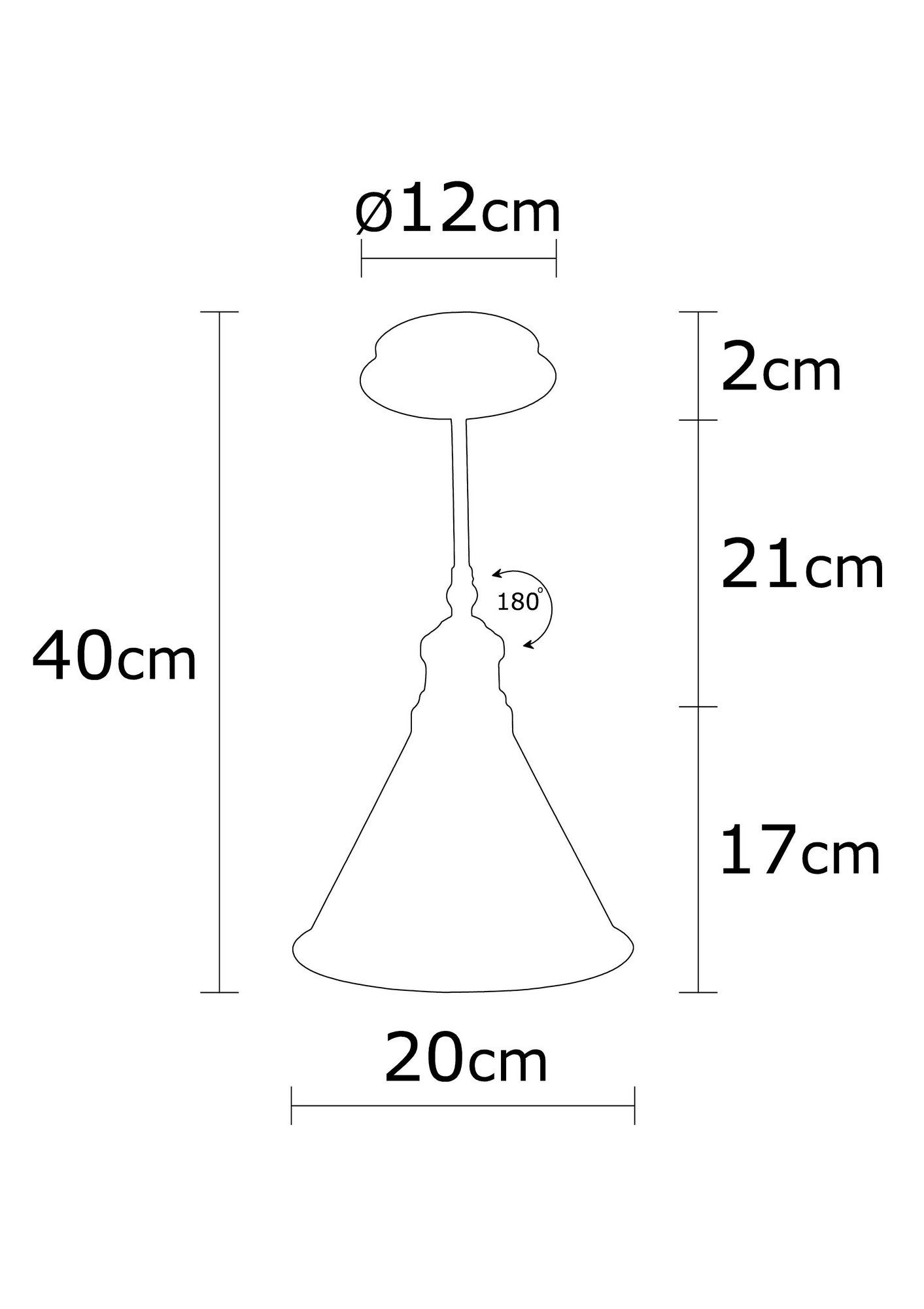 Candeeiro de Teto Vintage Elegante, 20 cm de Diâmetro, 40 cm de Altura | Corpo em Metal, Soquete E27, Design Escandinavo Moderno e Glamouroso | Perfeito para Decoração de Casa