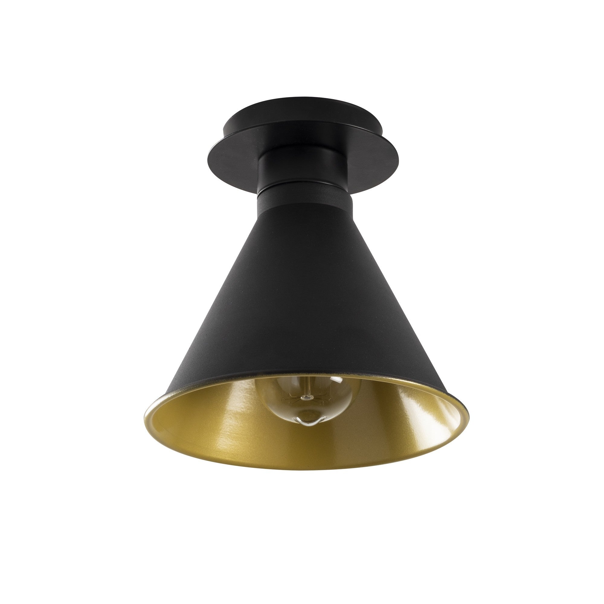 Candeeiro de Teto Preto Moderno, 20 cm de Diâmetro, 24 cm de Altura | Corpo em Metal, Soquete E27, IP20 | Design Industrial e Escandinavo Elegante para Decoração de Casa