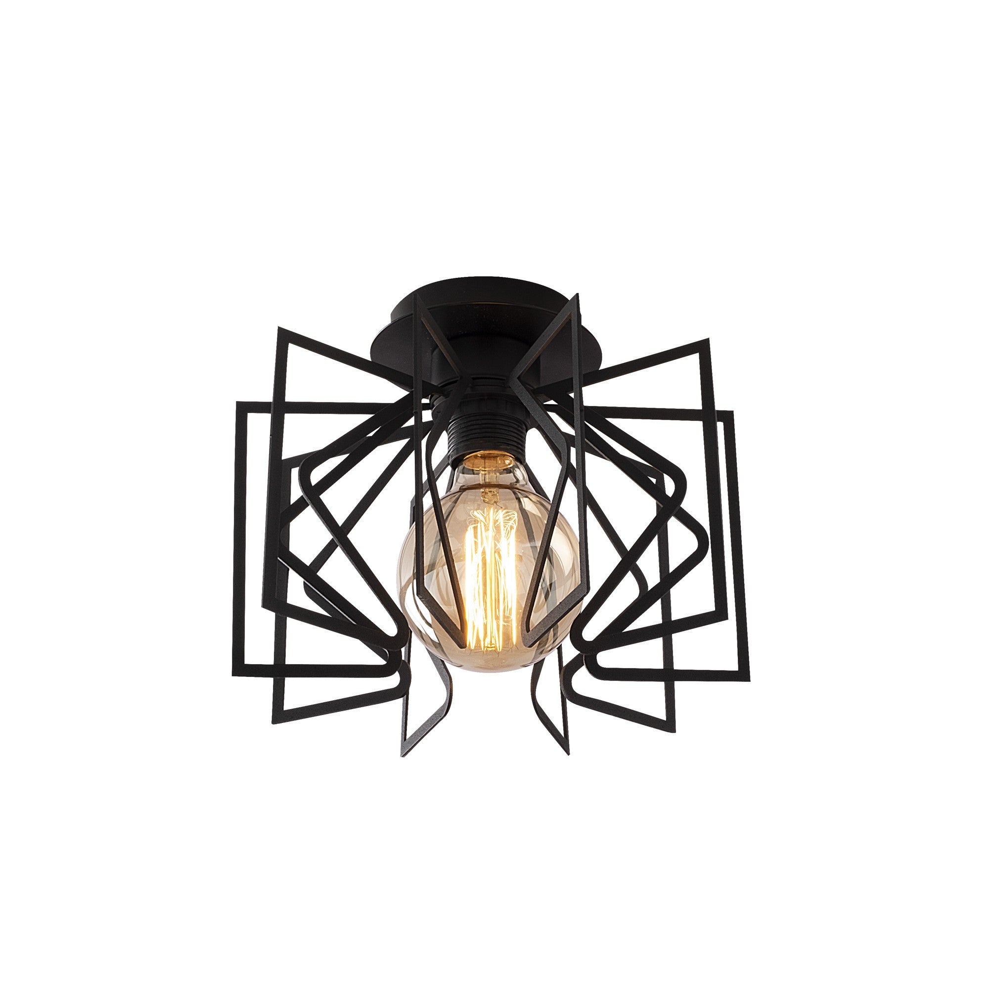 Candeeiro de Teto Preto Moderno, 26 cm de Diâmetro, Altura Ajustável, Corpo Metálico, Soquete E27, IP20 | Design Industrial Elegante para Iluminação Residencial e de Escritório