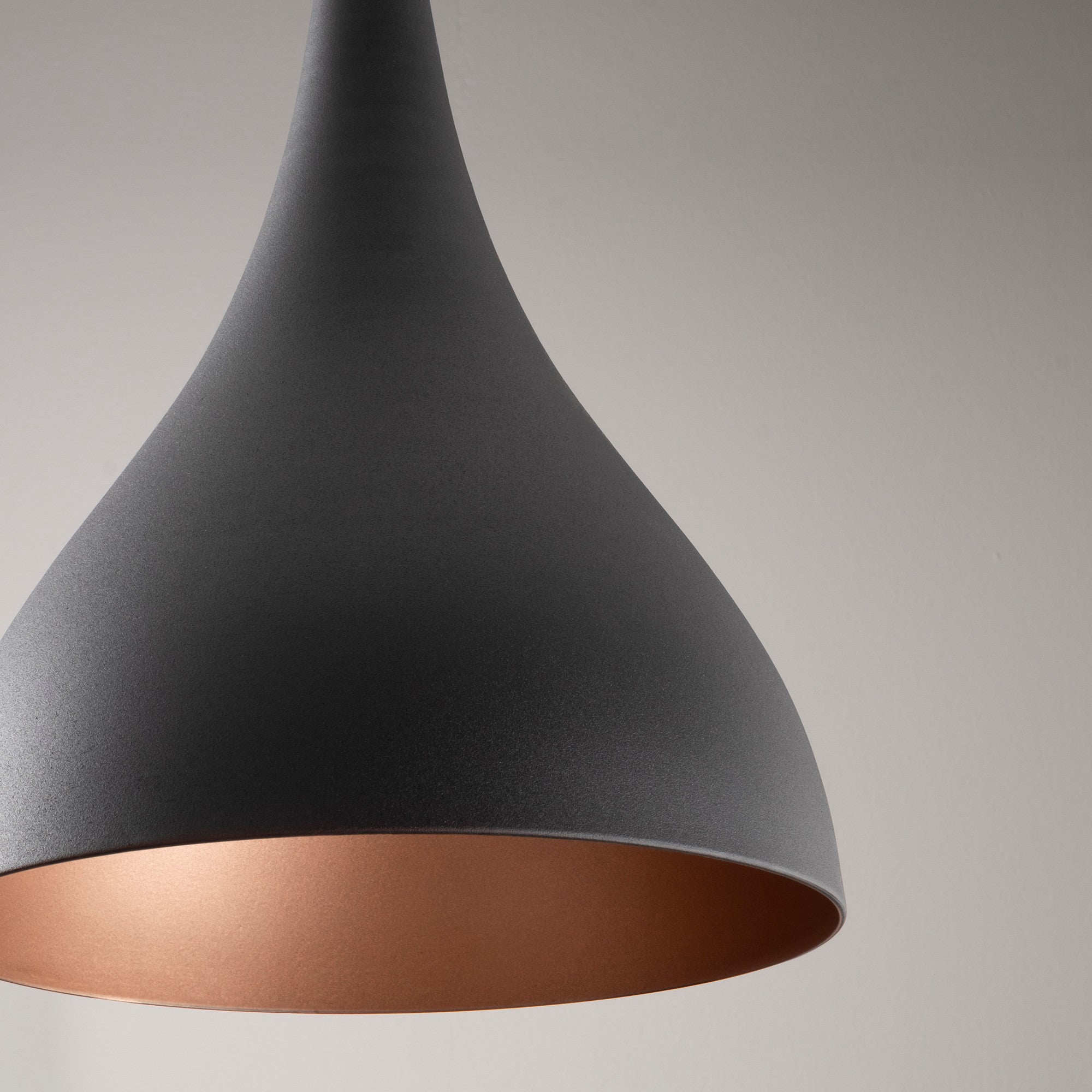 Candeeiro de Teto preto moderno, 22 cm de diâmetro, 122 cm de altura | Corpo de ferro, soquete E27, 40 W máx. | Design industrial e escandinavo elegante para decoração de casa
