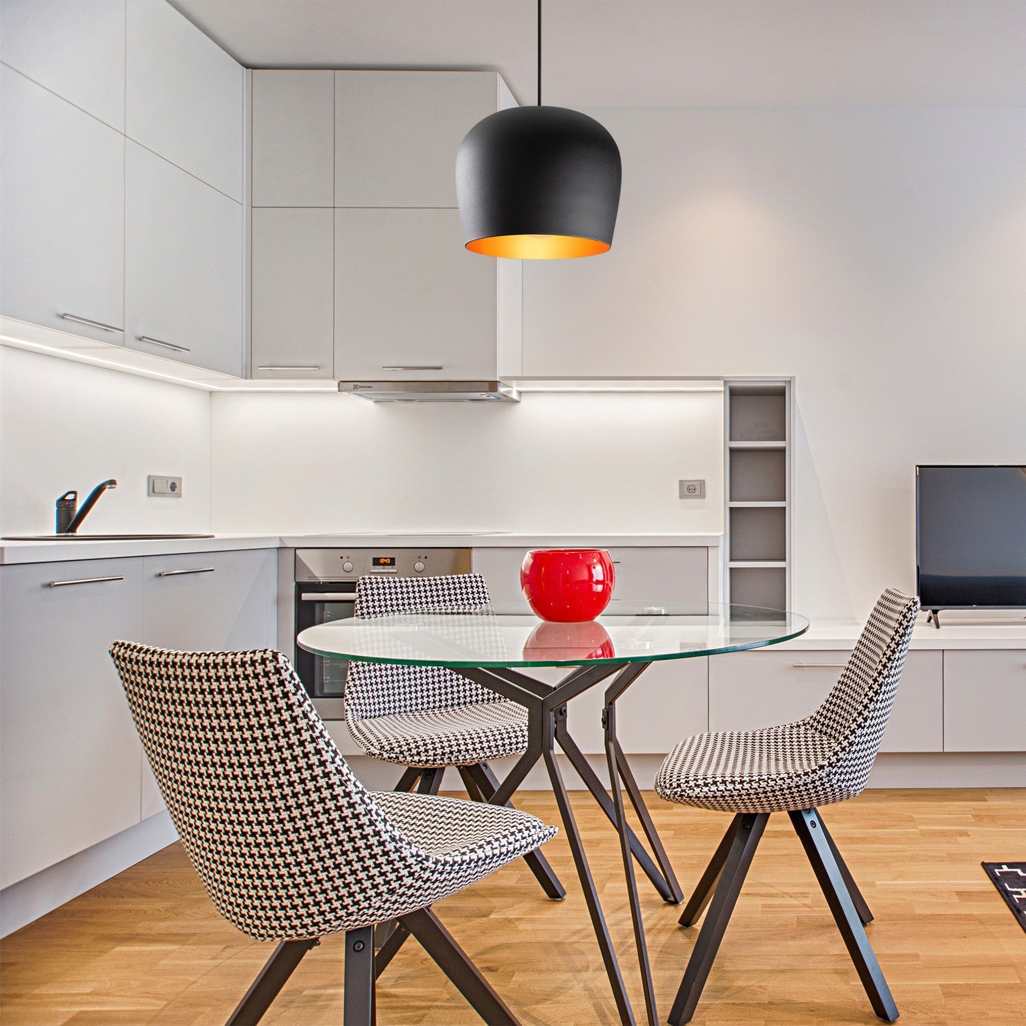 Candeeiro de Teto Industrial Moderno, Corpo em Ferro Preto, 23 cm de Diâmetro, 114 cm de Altura | Soquete E27, 40 W Máx. | Iluminação Elegante para Decoração Escandinava