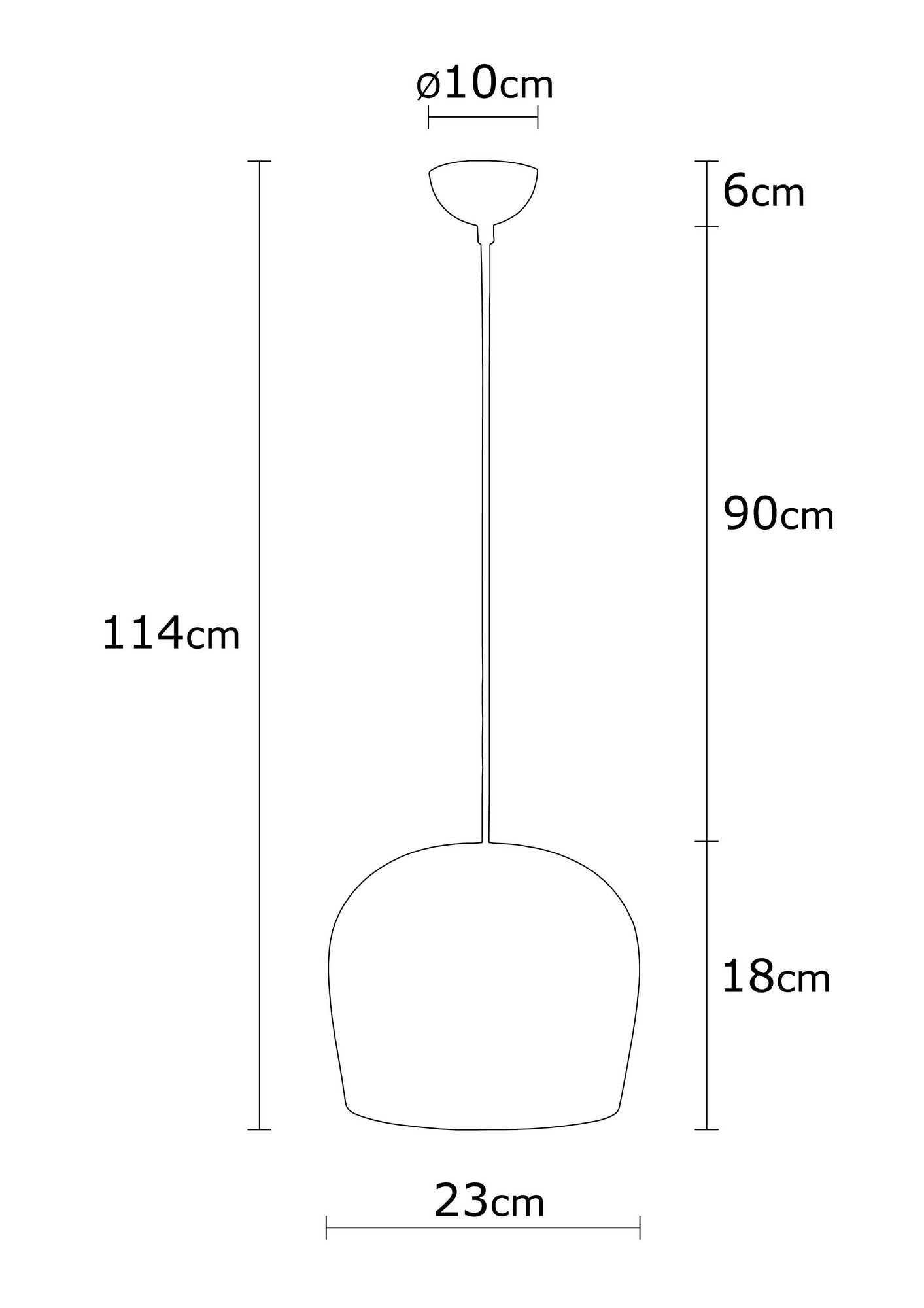 Candeeiro de Teto Industrial Moderno, Corpo em Ferro Preto, 23 cm de Diâmetro, 114 cm de Altura | Soquete E27, 40 W Máx. | Iluminação Elegante para Decoração Escandinava