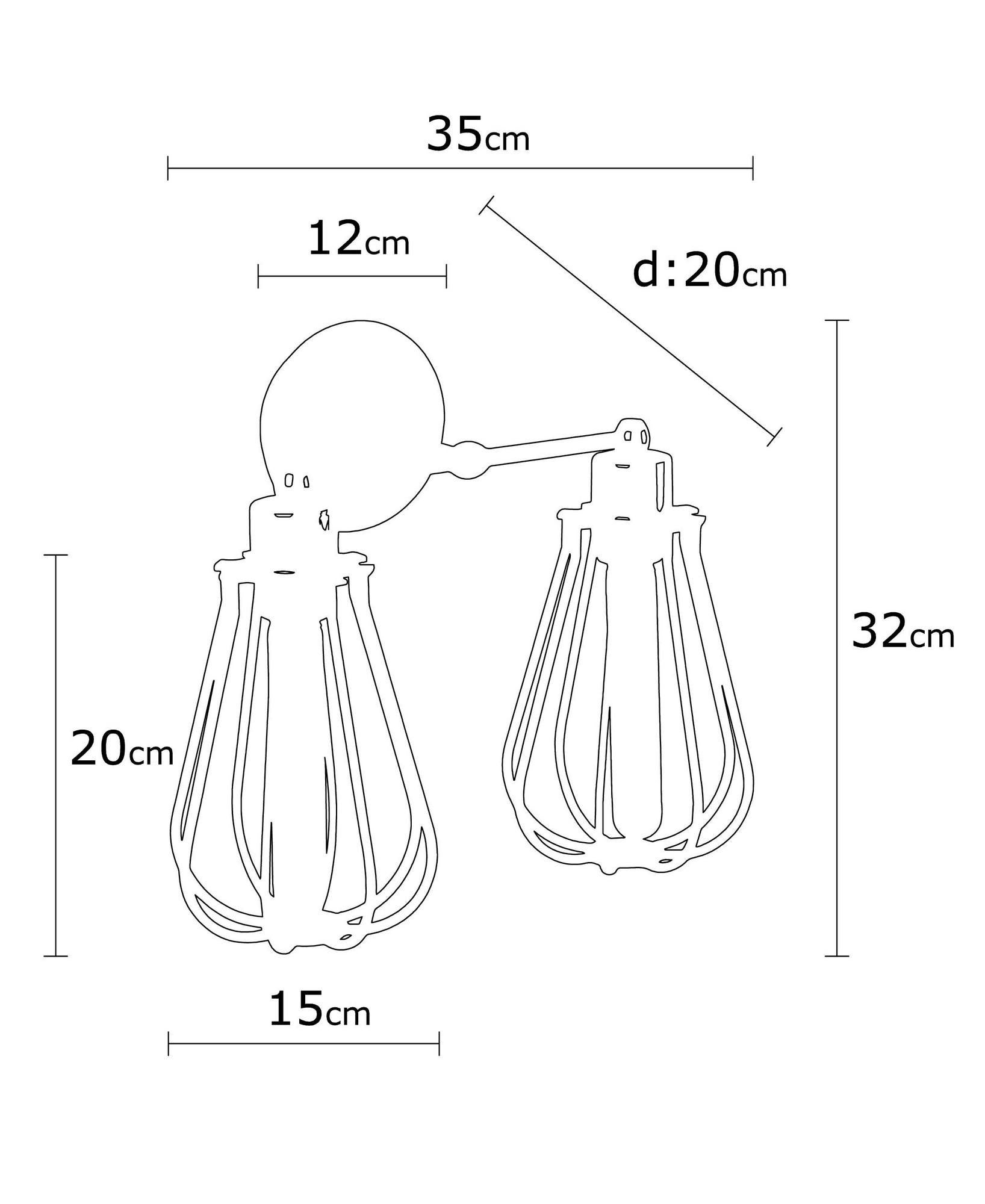 Candeeiro de Parede Industrial, Preto e Bronze, 15 cm de Diâmetro, 32 cm de Altura | Corpo em Metal, 2 x E27 máx. 40 W | Iluminação Elegante para Espaços Modernos, Classificação IP20