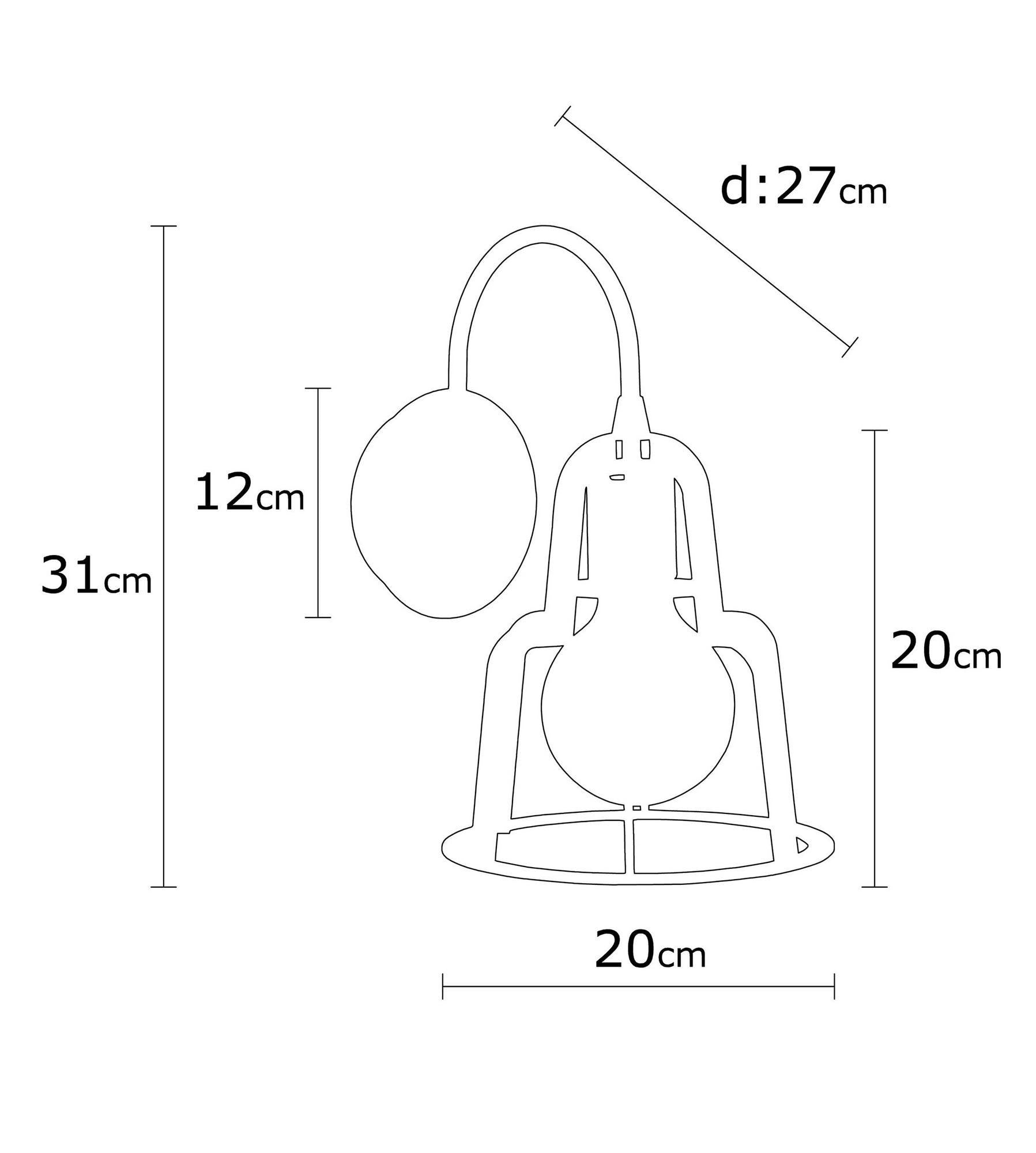 Candeeiro de Parede Industrial, Preto e Bronze, 20 cm de Diâmetro, 31 cm de Altura | Corpo em Metal, Soquete E27, Máx. 40 W | Iluminação Elegante para Espaços Modernos, Classificação IP20