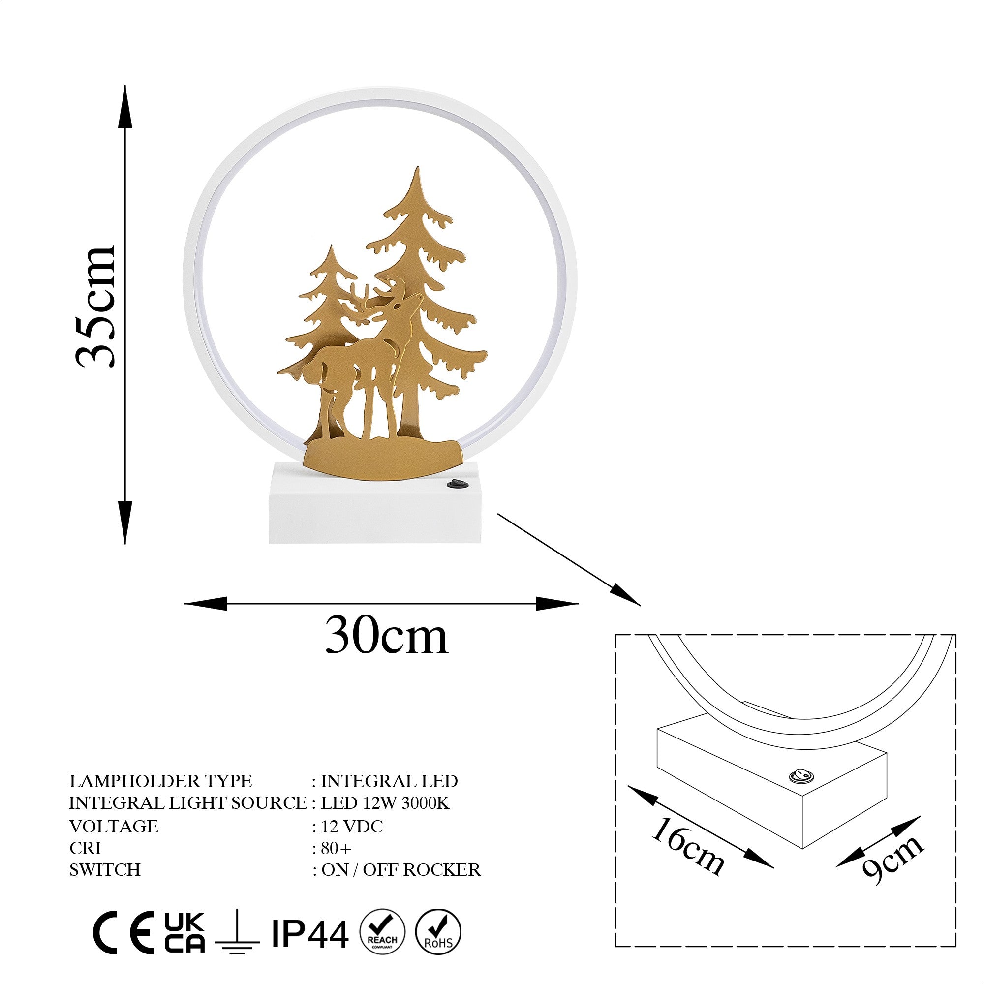 Candeeiro de mesa-XMAS16-Branco
Ouro