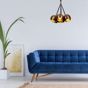 Candeeiro de Teto Vintage de Cobre, 45 cm de Diâmetro, Altura Ajustável, 7 x E27, Máx. 40 W | Design Industrial Moderno, Iluminação Elegante e Glamourosa para Casa