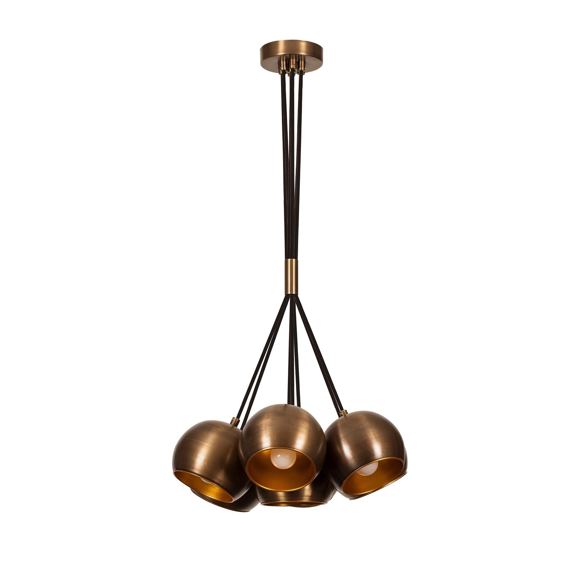 Candeeiro de Teto Vintage de Cobre, 45 cm de Diâmetro, Altura Ajustável, 7 x E27, Máx. 40 W | Design Industrial Moderno, Iluminação Elegante e Glamourosa para Casa
