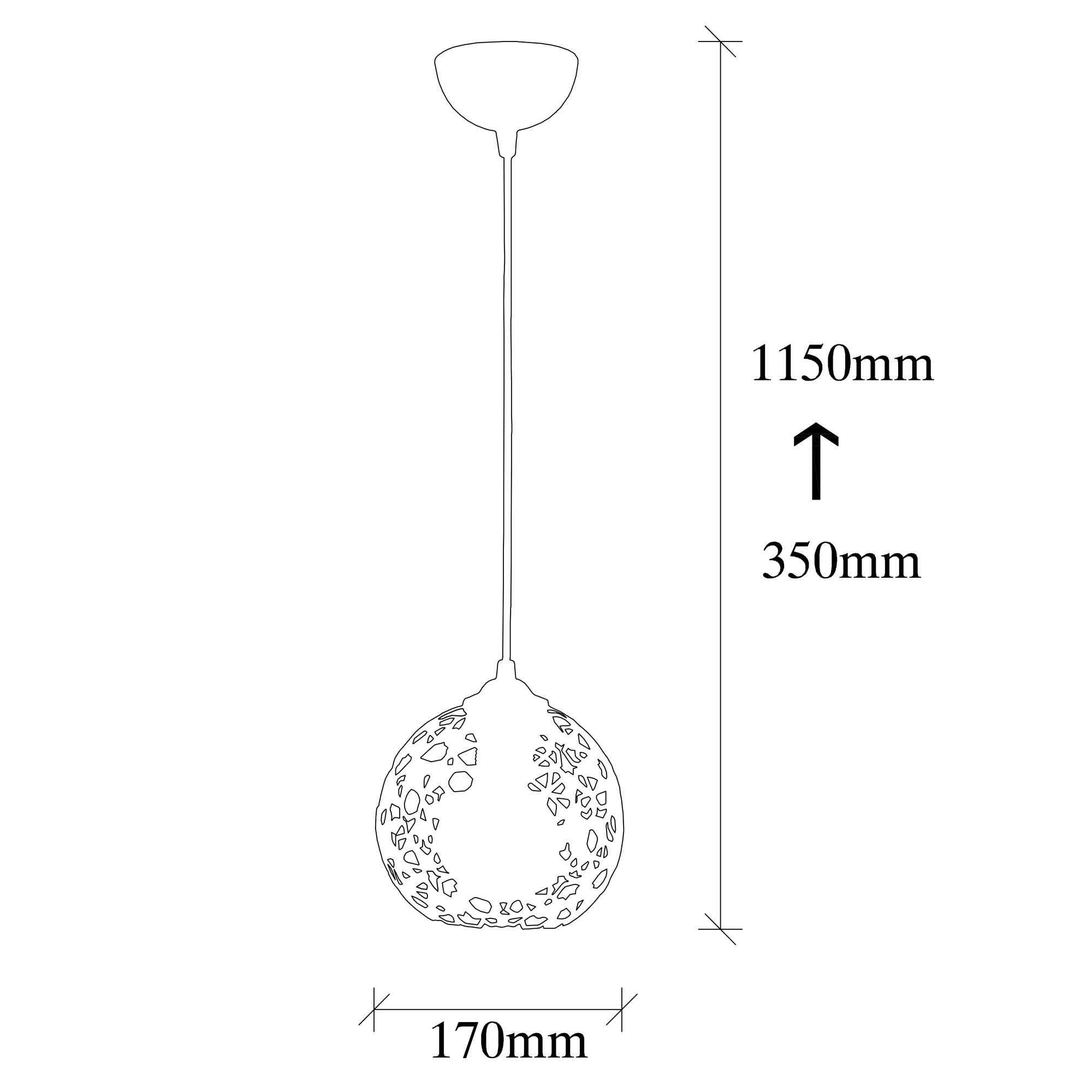 Candeeiro de Teto moderno preto, corpo de metal, 17 cm de diâmetro, 115 cm de altura | Altura ajustável, soquete E27, iluminação elegante para casa e escritório