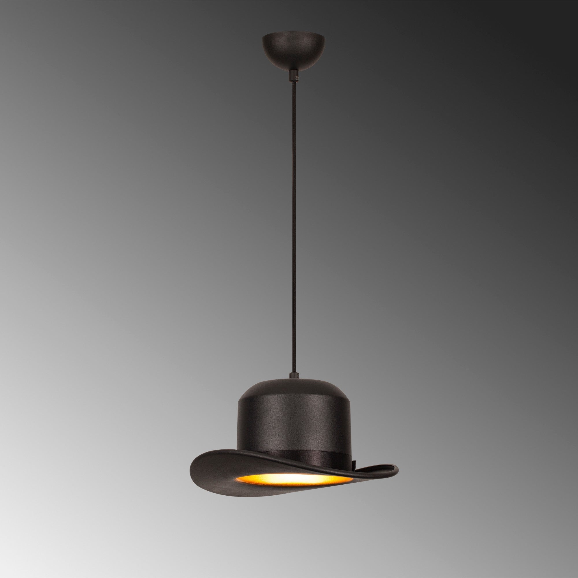 Candeeiro de Teto – 30 cm de diâmetro – Preto – Metal