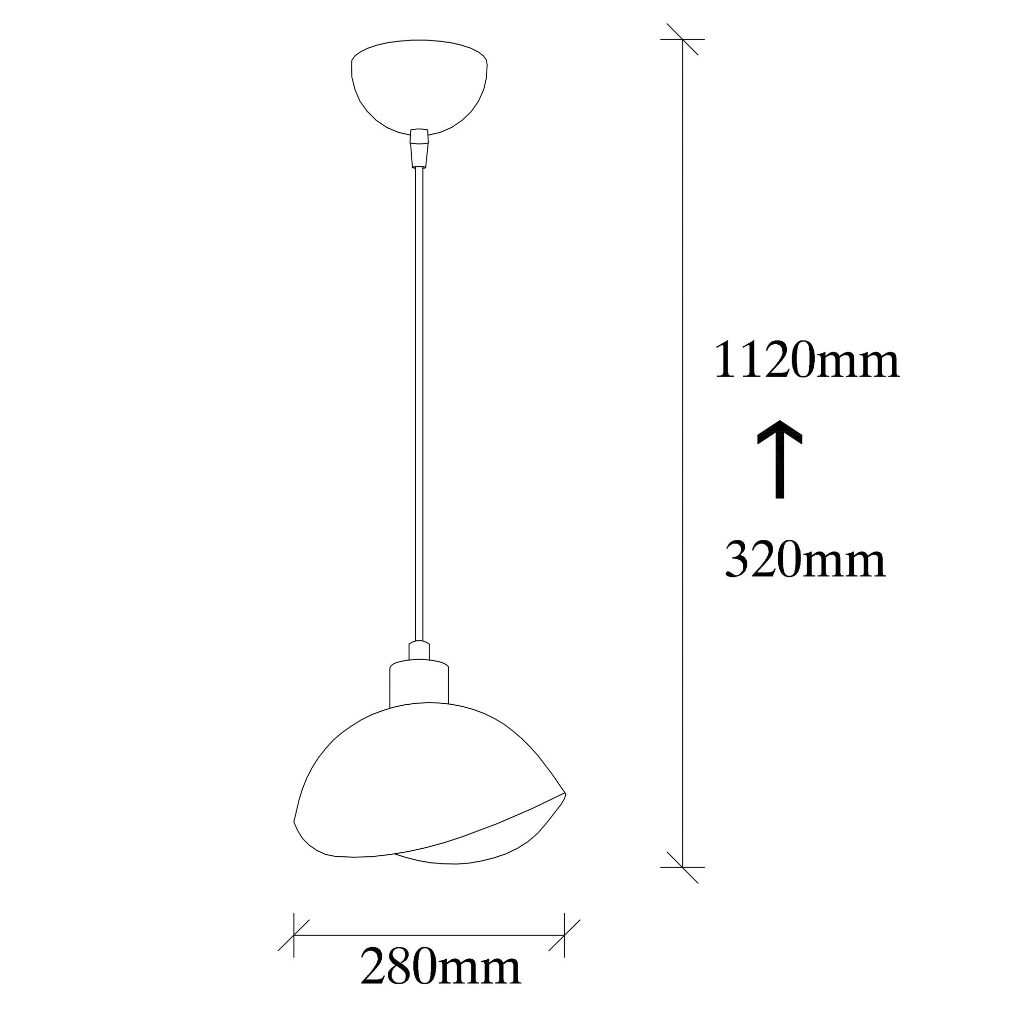 Candeeiro de Teto Industrial Moderno, Corpo em Metal Preto, 28 x 15 cm | Altura: 112 cm, Soquete E27, Potência Máxima de 40 W | Iluminação Elegante para Decoração Escandinava e Moderna