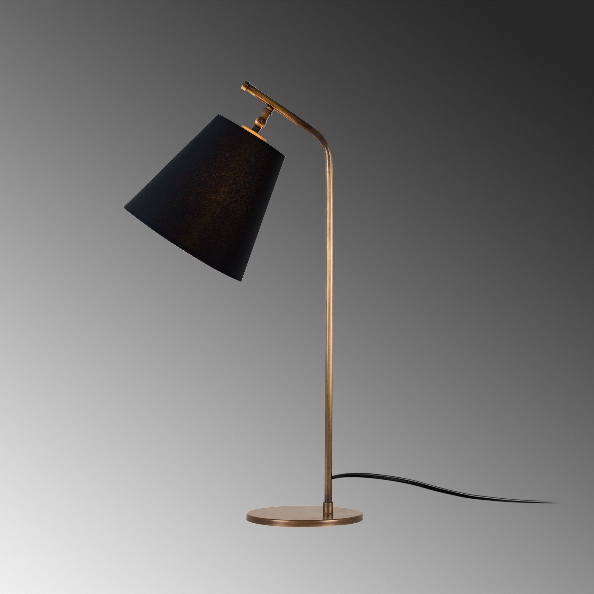 Candeeiro de Mesa Moderna, Preta e Vintage, 67 cm de Altura | Corpo em Metal, Soquete E27 Máx. 40 W, Cabo de 200 cm | Design Industrial e Escandinavo Elegante para Casa e Hotel