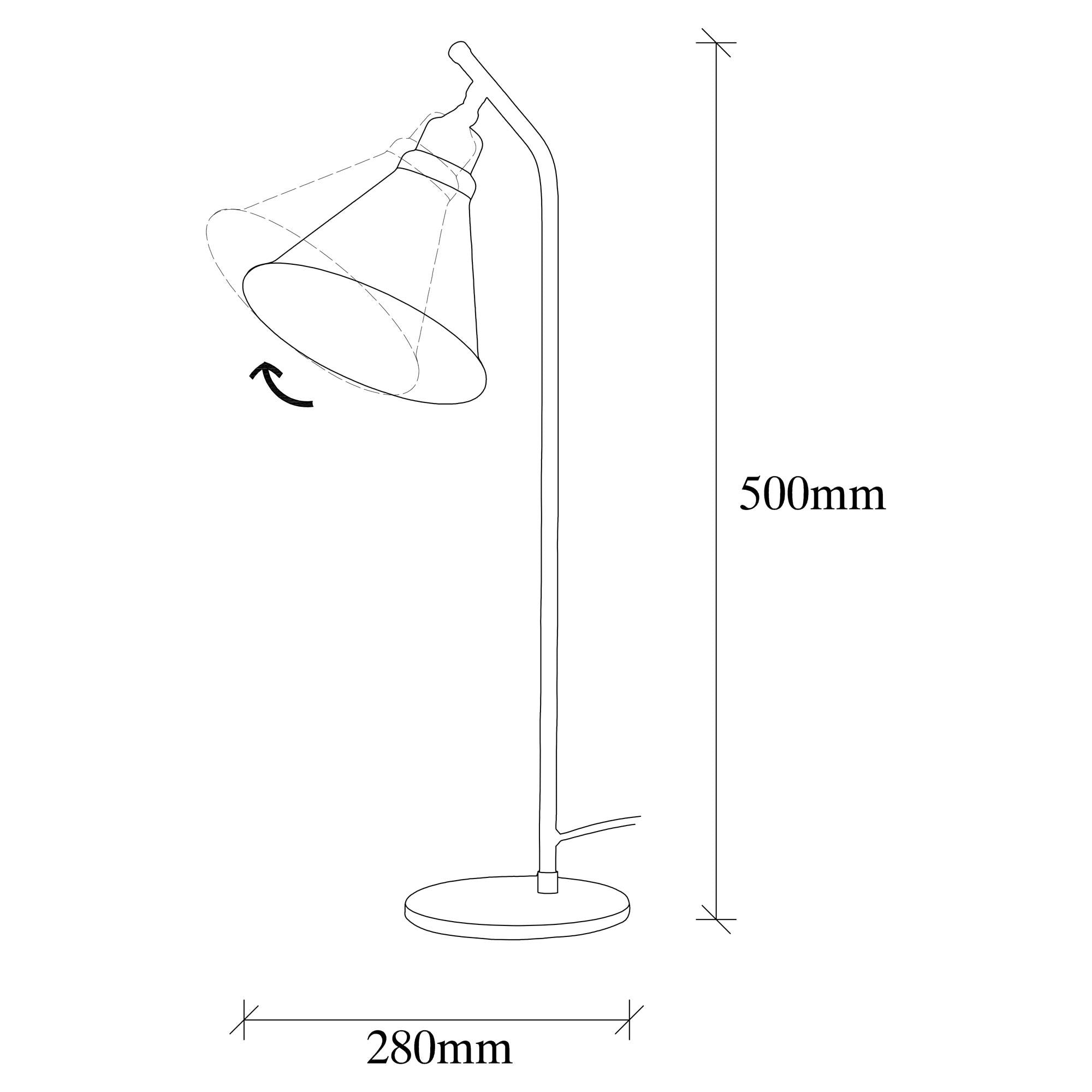 Candeeiro de Mesa Branca Moderna, Corpo de Metal, 50 cm de Altura, 28 cm de Diâmetro, Soquete E27, Cabo de 200 cm | Design Escandinavo Elegante para Casa e Escritório