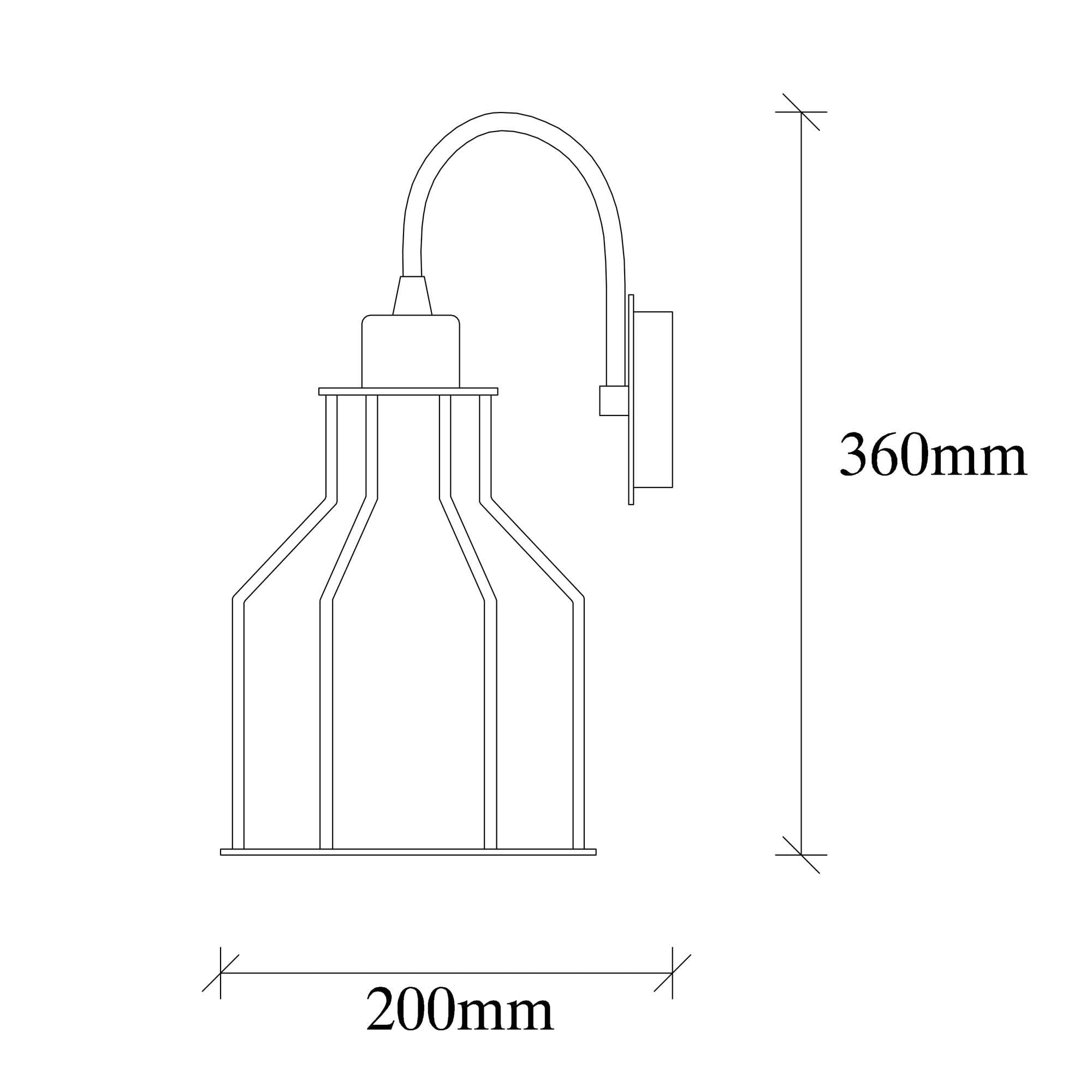 Candeeiro de Parede Industrial, Preta e Cobre, 17 x 25 cm | Corpo em Metal, Soquete E27, Máx. 40 W | Iluminação Elegante para Decoração Moderna de Casa e Escritório, IP20