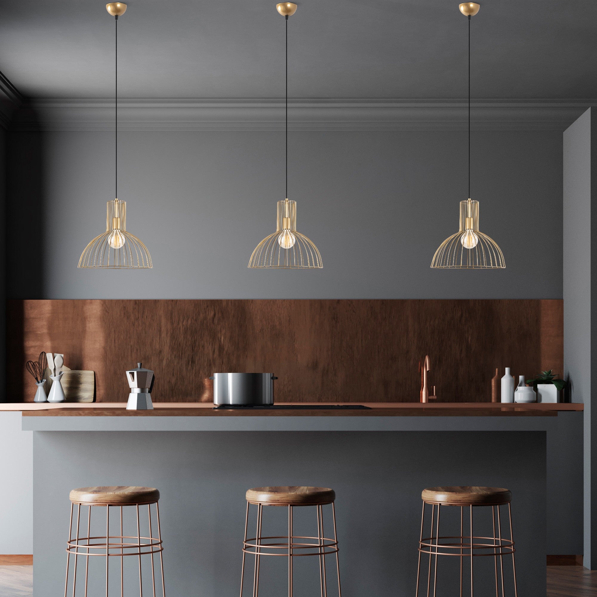 Candeeiro de Teto  - Tabut - Ouro