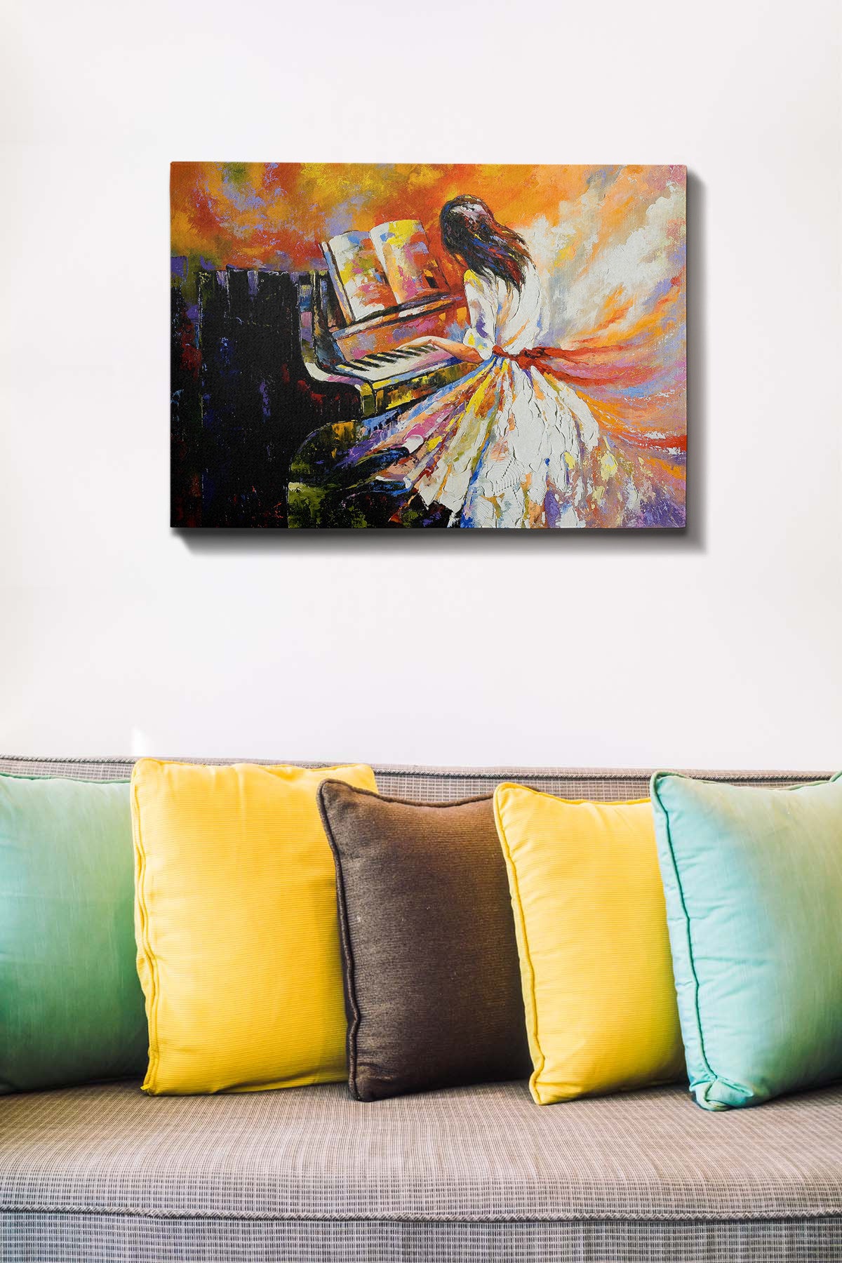 Impressionante pintura decorativa em tela, 50 x 70 cm | 100% tela, 100% moldura de madeira (3 cm de espessura) | Perfeita para amantes de decoração e arte
