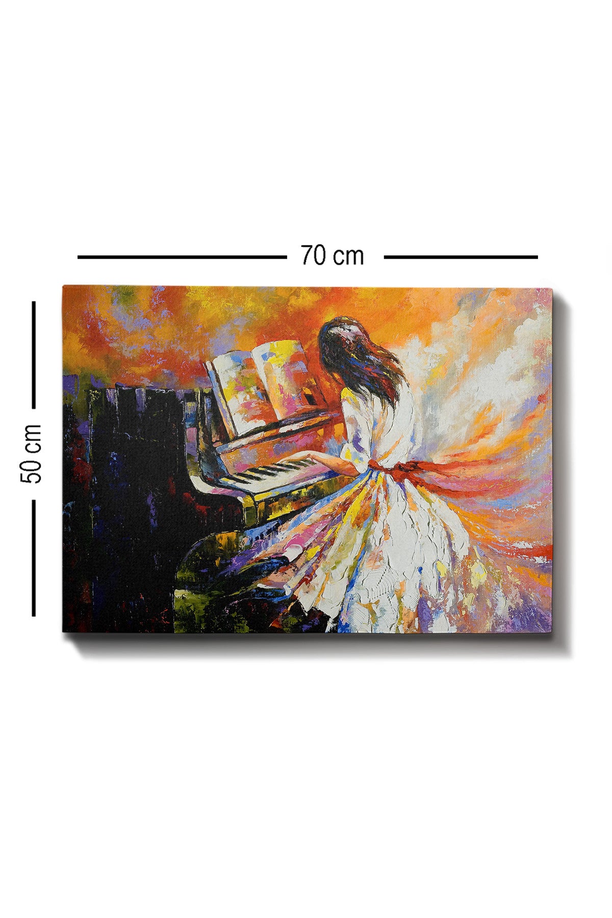 Impressionante pintura decorativa em tela, 50 x 70 cm | 100% tela, 100% moldura de madeira (3 cm de espessura) | Perfeita para amantes de decoração e arte