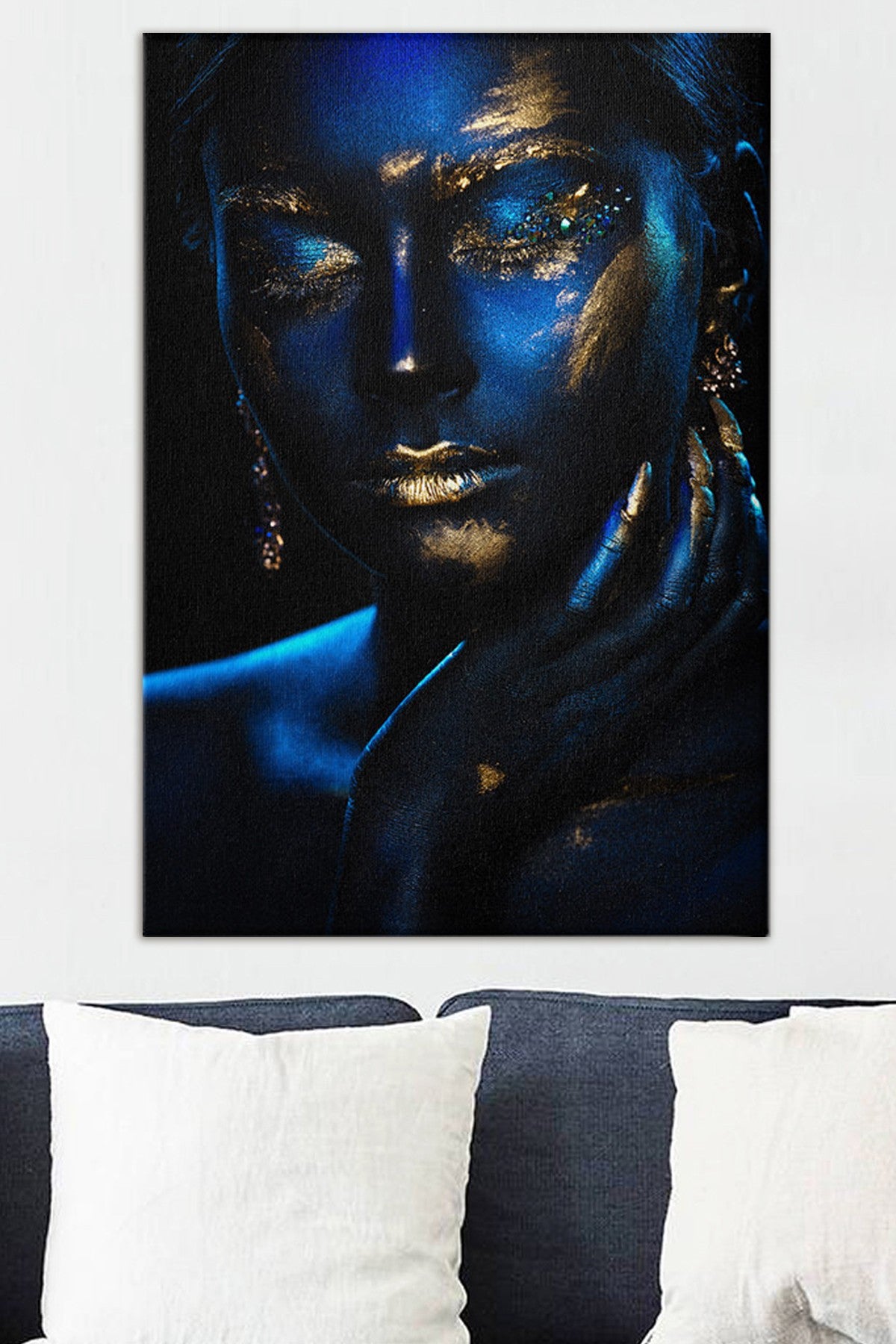 Impressionante pintura decorativa em tela, 50 x 70 cm | 100% tela, moldura de madeira com 3 cm de espessura | Perfeito para amantes de decoração e arte, artista anônimo