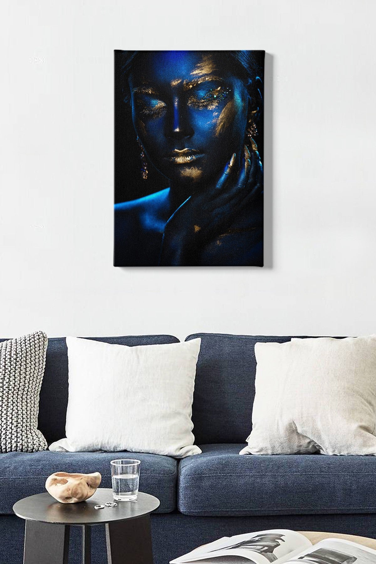Impressionante pintura decorativa em tela, 50 x 70 cm | 100% tela, moldura de madeira com 3 cm de espessura | Perfeito para amantes de decoração e arte, artista anônimo