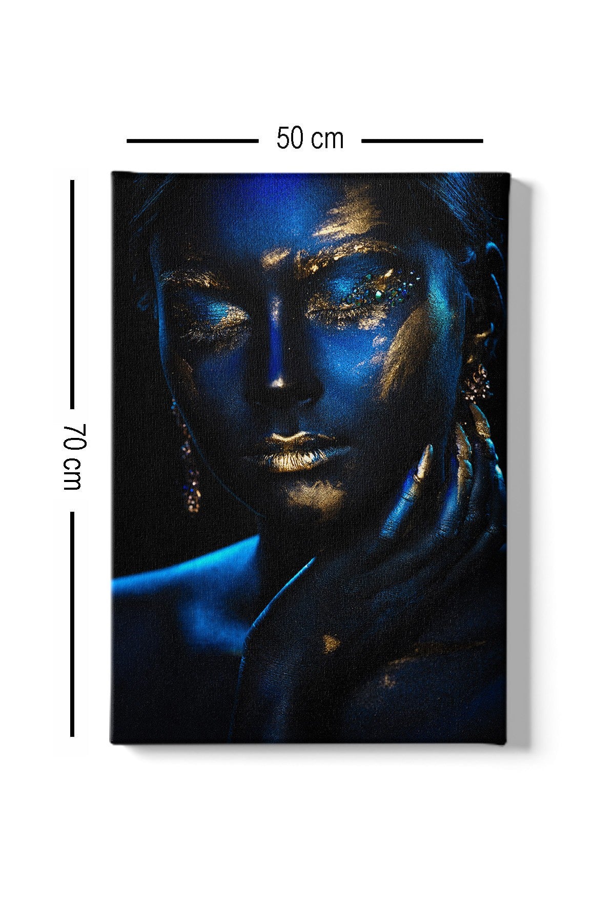 Impressionante pintura decorativa em tela, 50 x 70 cm | 100% tela, moldura de madeira com 3 cm de espessura | Perfeito para amantes de decoração e arte, artista anônimo