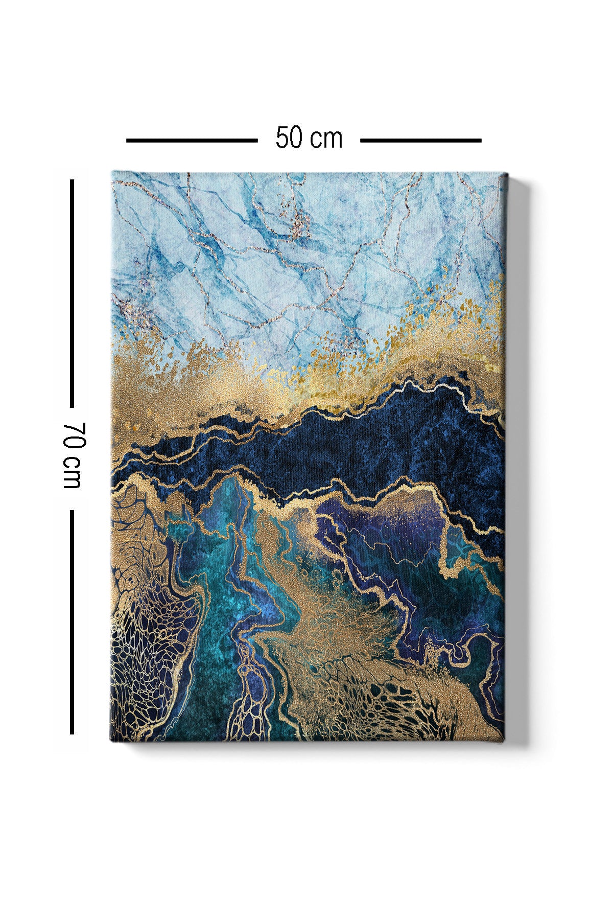 Impressionante pintura decorativa em tela, 50 x 70 cm | 100% tela, moldura de madeira com 3 cm de espessura | Perfeito para amantes de decoração e arte, artista anônimo