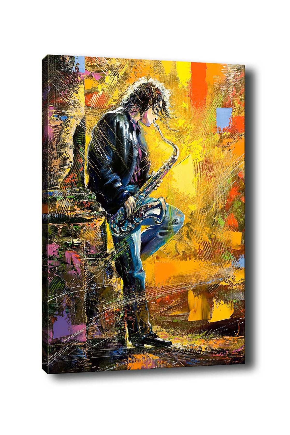 Impressionante pintura decorativa em tela, 50 x 70 cm | 100% tela, 100% moldura de madeira (3 cm de espessura) | Perfeita para amantes de decoração e arte
