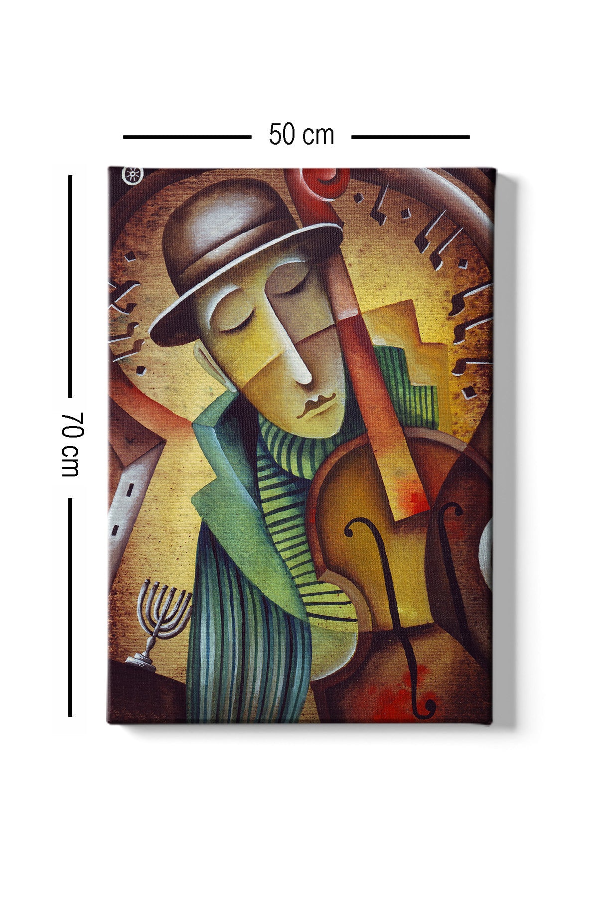 Impressionante pintura decorativa em tela, 50 x 70 cm | 100% tela, 100% moldura de madeira (3 cm de espessura) | Perfeita para amantes de decoração e arte
