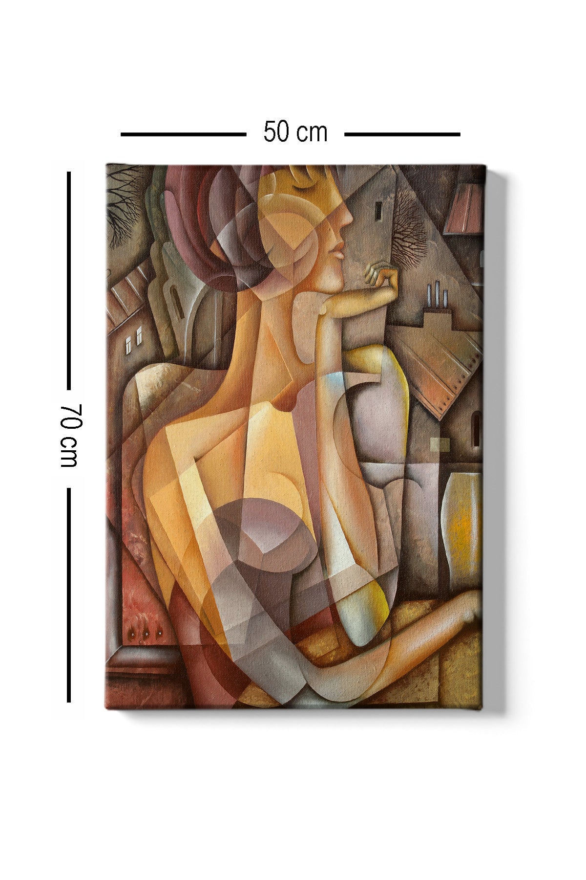 Impressionante pintura decorativa em tela, 50 x 70 cm | 100% tela, 100% moldura de madeira (3 cm de espessura) | Perfeita para amantes de decoração e arte