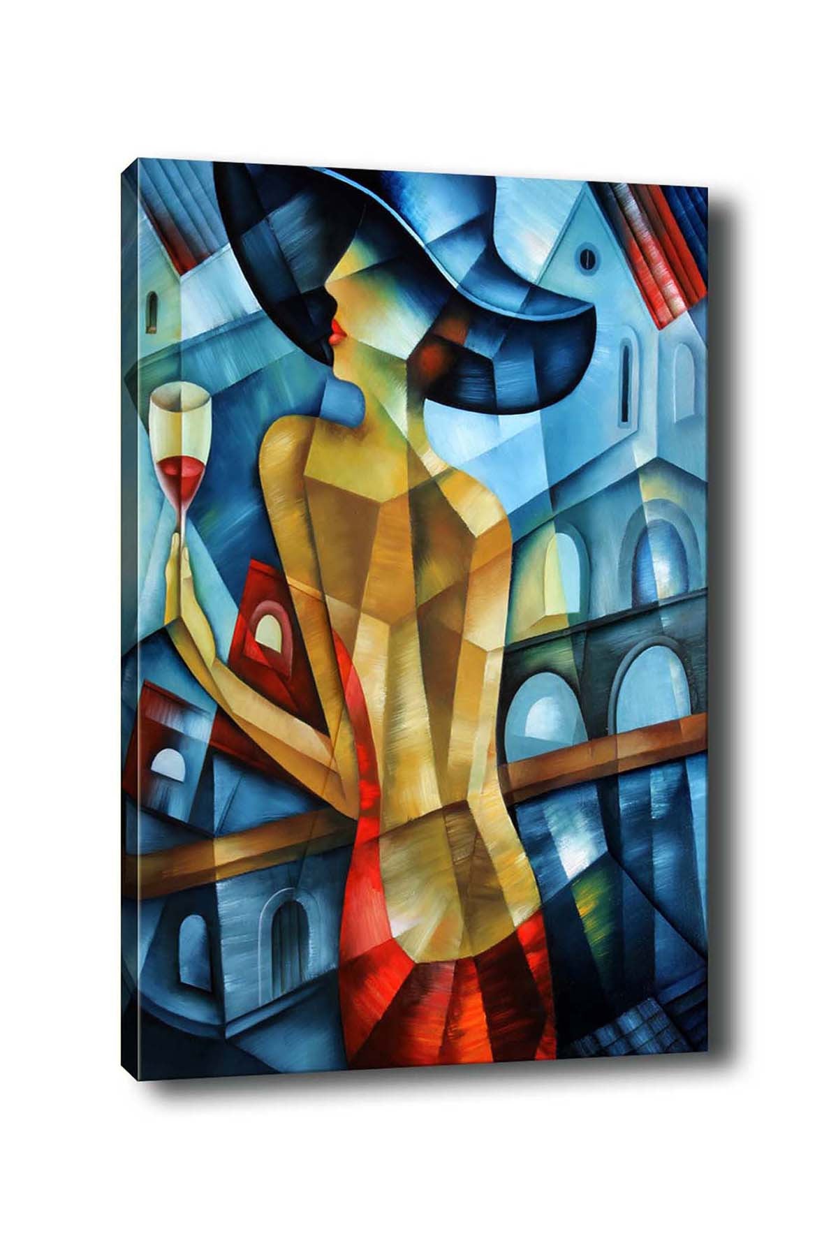 Impressionante pintura decorativa em tela, 50 x 70 cm | 100% tela, 100% moldura de madeira (3 cm de espessura) | Perfeita para amantes de decoração e arte