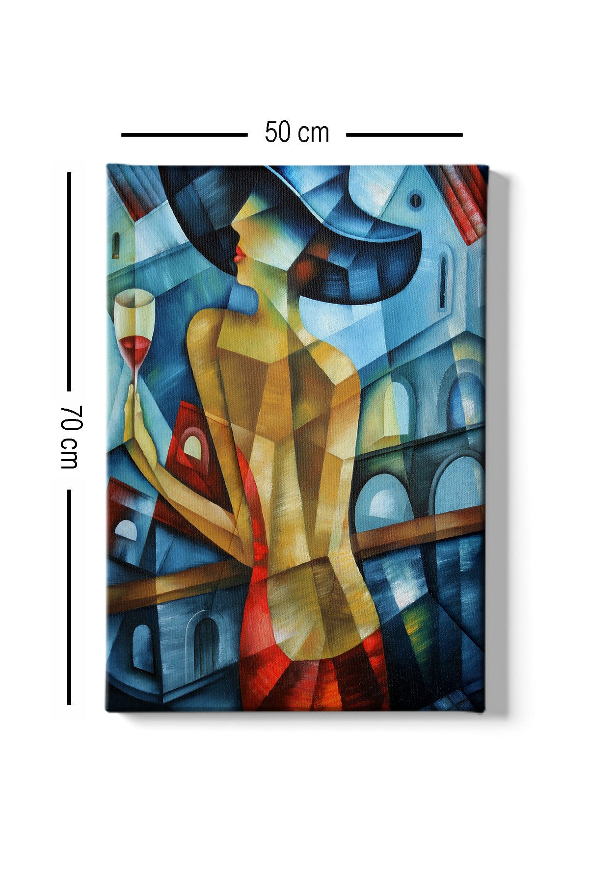 Impressionante pintura decorativa em tela, 50 x 70 cm | 100% tela, 100% moldura de madeira (3 cm de espessura) | Perfeita para amantes de decoração e arte