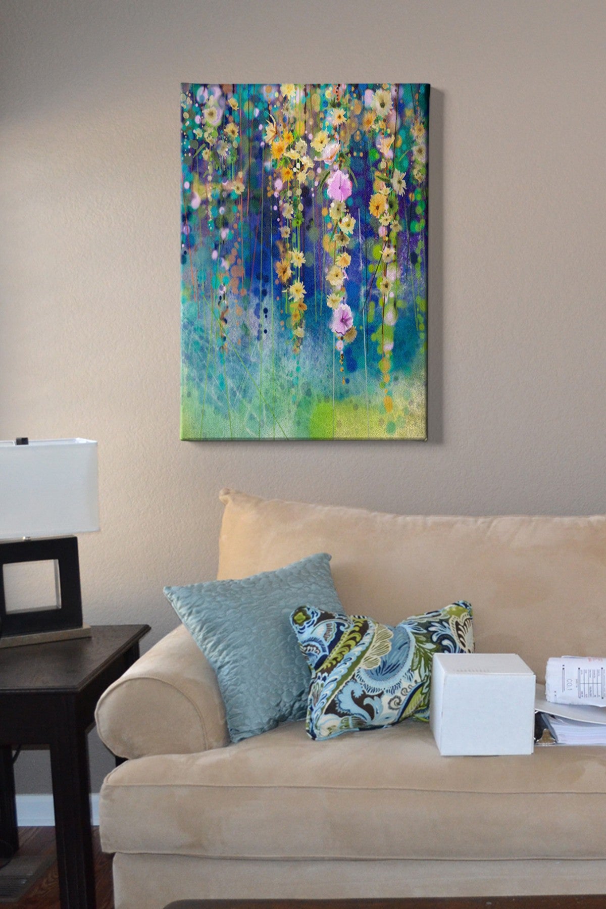 Impressionante pintura decorativa em tela, 50 x 70 cm | 100% tela, 100% moldura de madeira (3 cm de espessura) | Perfeita para amantes de decoração e arte