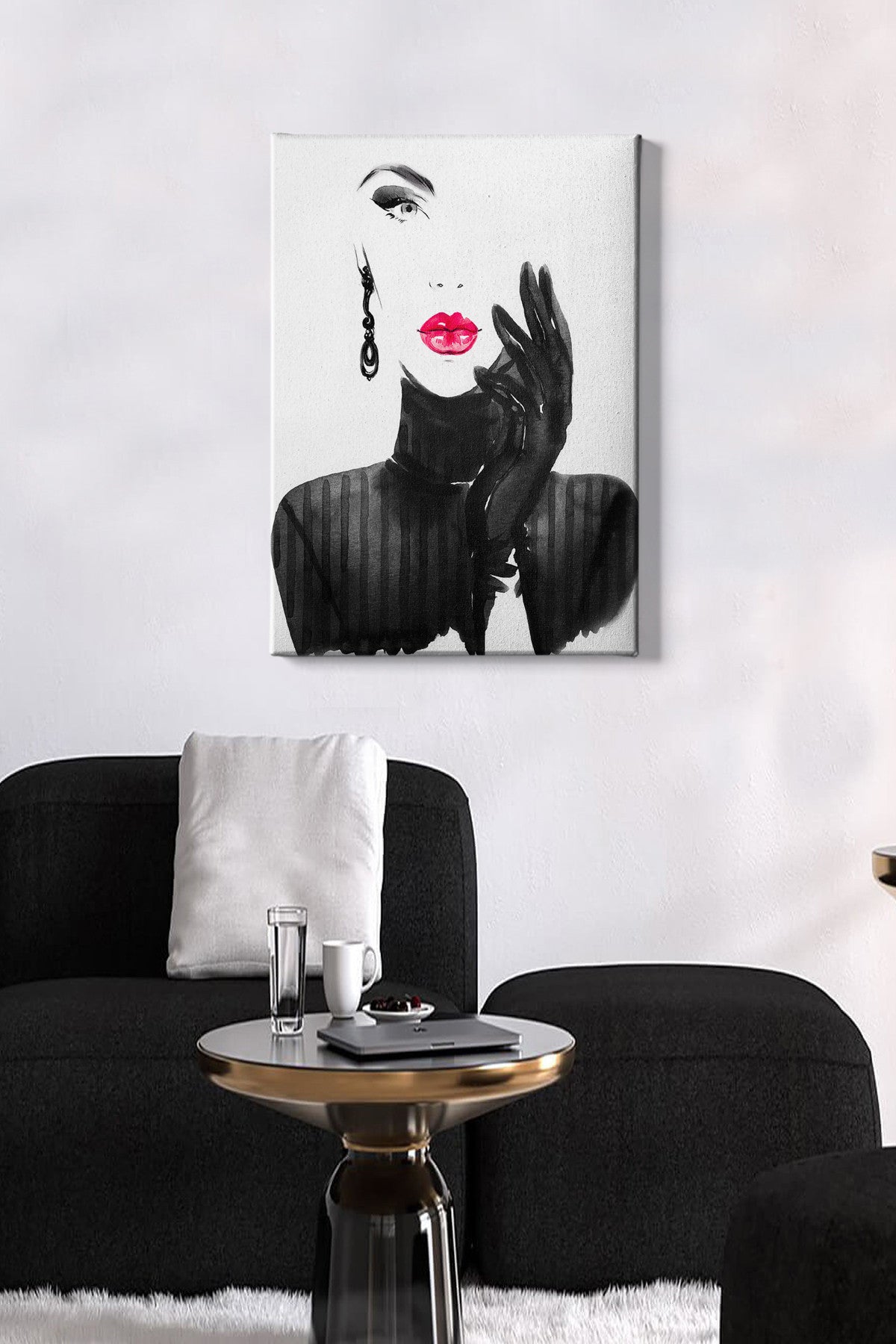 Impressionante pintura decorativa em tela, 50 x 70 cm | 100% tela, 100% moldura de madeira (3 cm de espessura) | Perfeita para amantes de decoração e arte