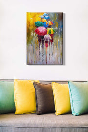 Impressionante pintura decorativa em tela, 50 x 70 cm | 100% tela, moldura de madeira com 3 cm de espessura | Perfeito para amantes de decoração e arte, artista anônimo