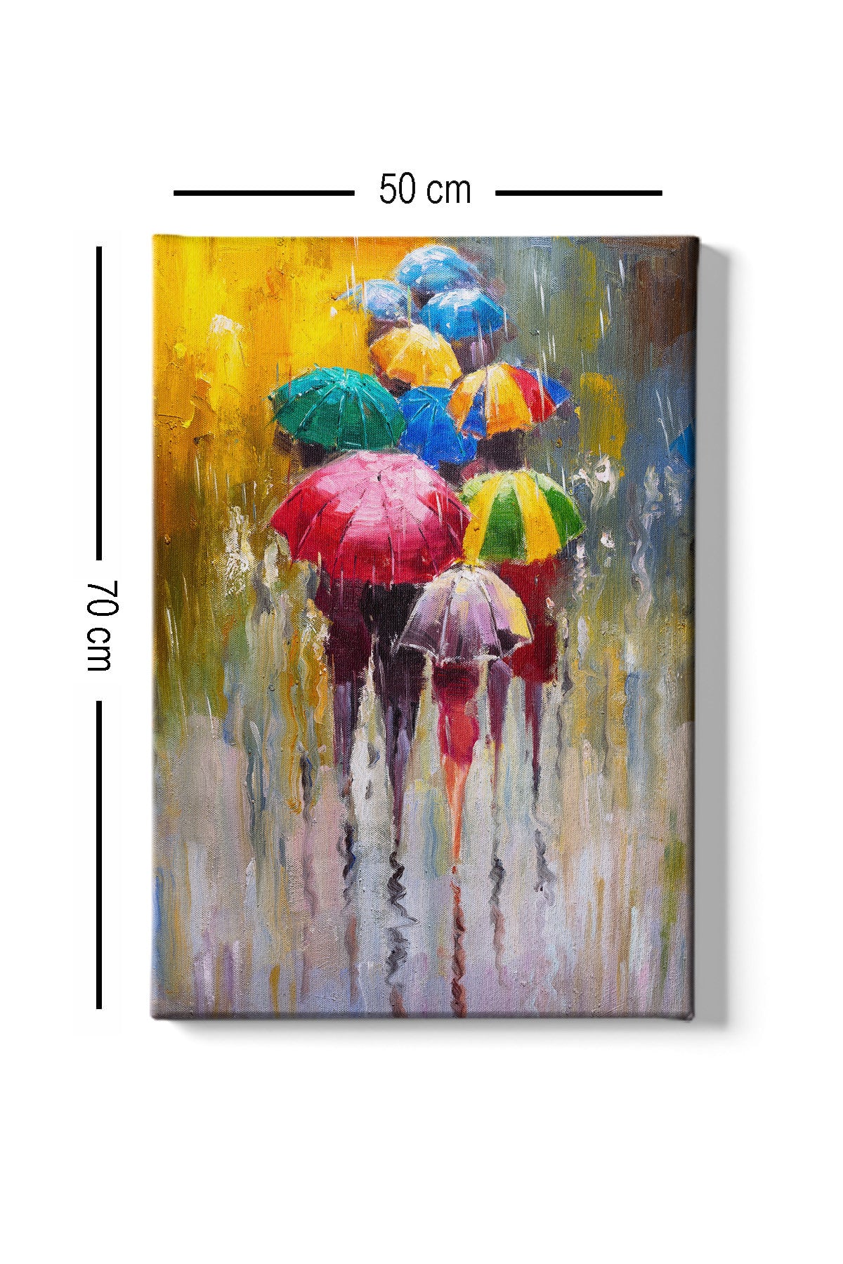 Impressionante pintura decorativa em tela, 50 x 70 cm | 100% tela, moldura de madeira com 3 cm de espessura | Perfeito para amantes de decoração e arte, artista anônimo