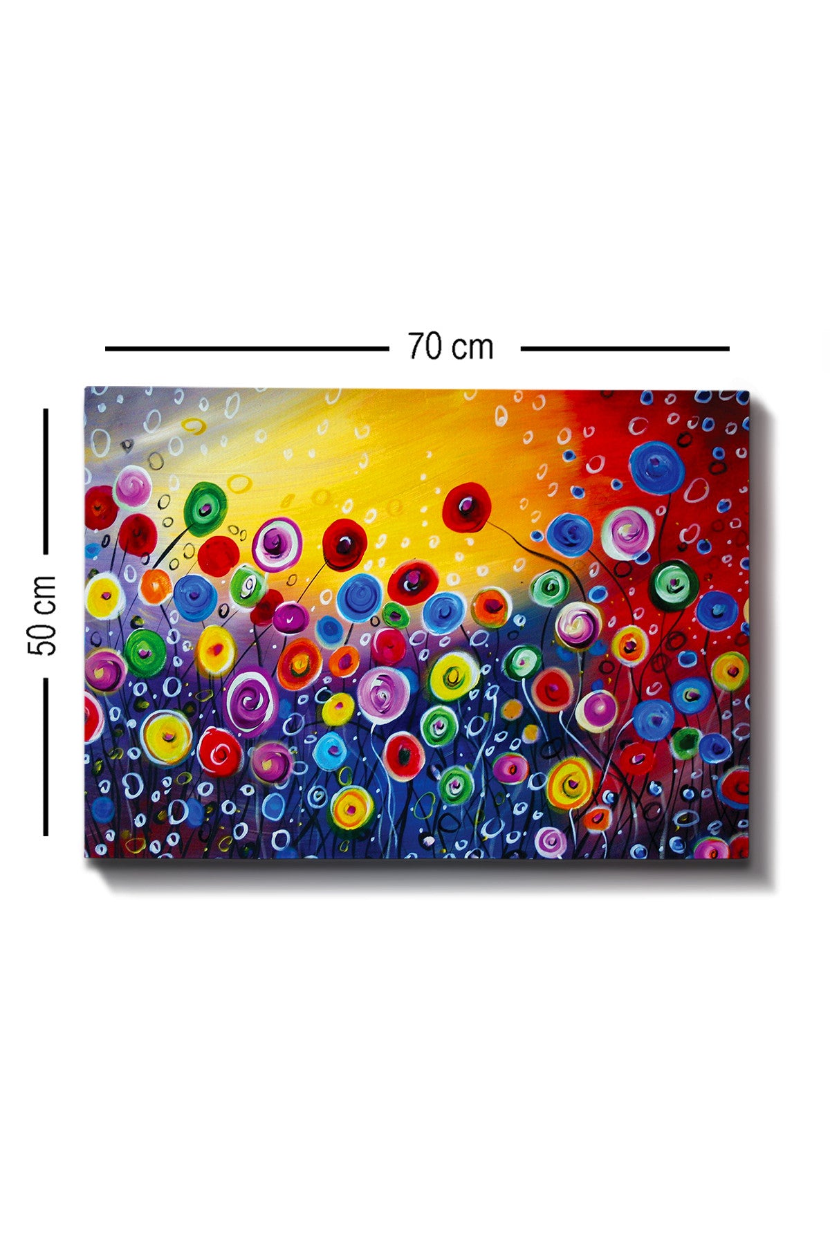 Impressionante pintura decorativa em tela, 50 x 70 cm | 100% tela, 100% moldura de madeira (3 cm de espessura) | Perfeita para amantes de decoração e arte