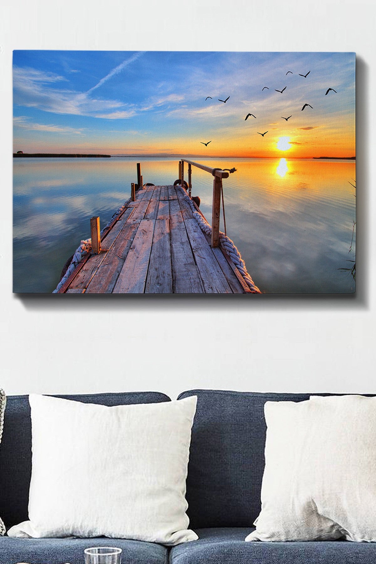 Impressionante pintura decorativa em tela, 70 x 100 cm | 100% tela, 100% moldura de madeira (3 cm de espessura) | Perfeito para amantes de decoração e arte