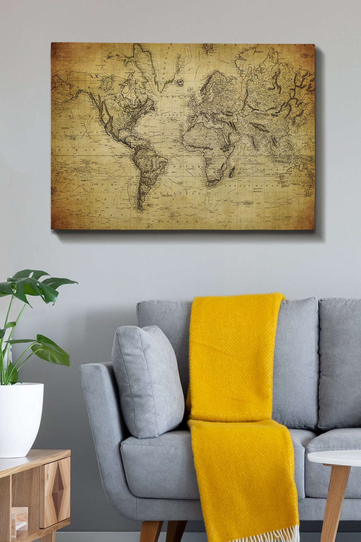 Impressionante pintura decorativa em tela, 70 x 100 cm | 100% tela, 100% moldura de madeira (3 cm de espessura) | Perfeito para amantes de decoração e arte