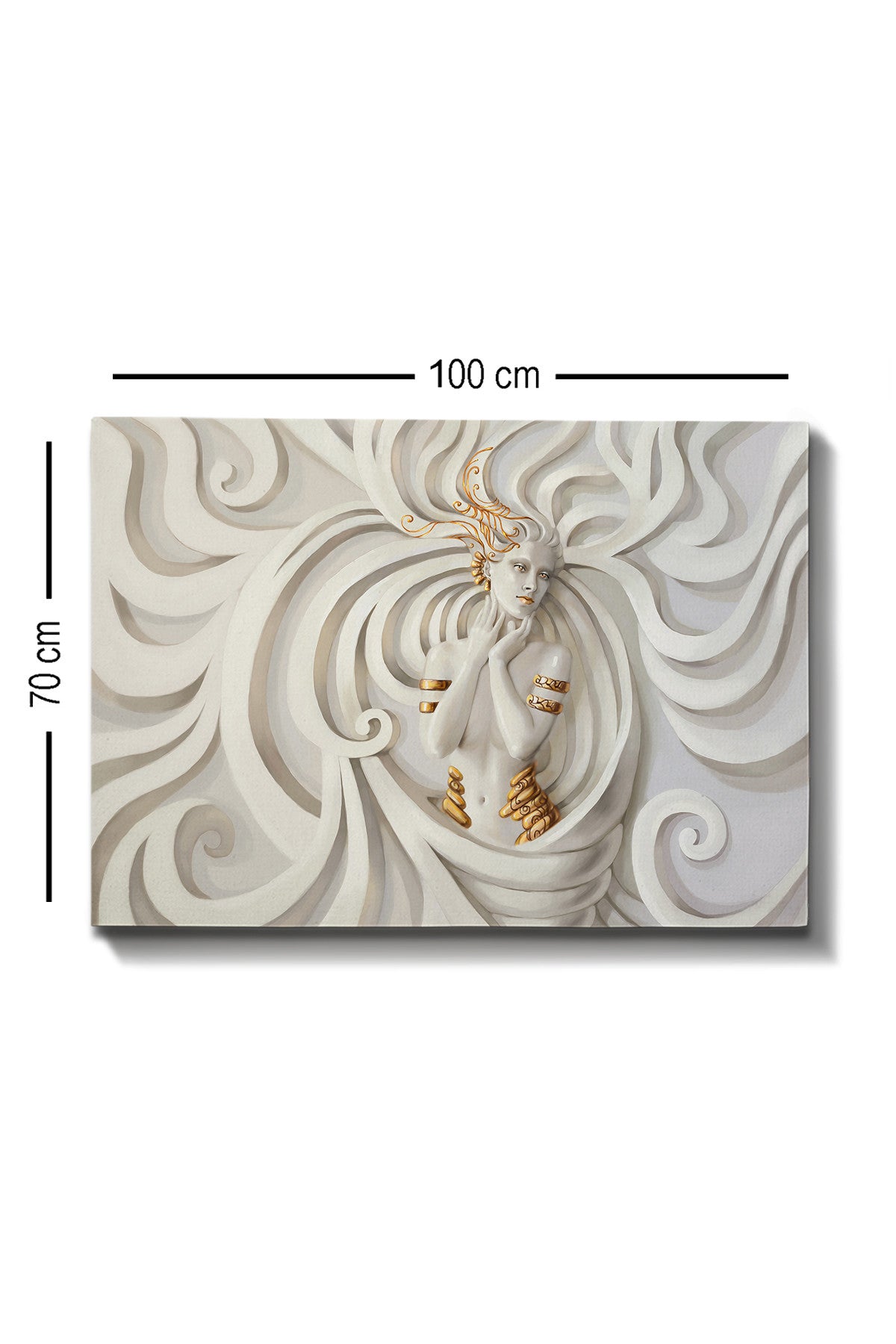 Impressionante pintura decorativa em tela, 70 x 100 cm | 100% tela, 100% moldura de madeira (3 cm de espessura) | Perfeito para amantes de decoração e arte