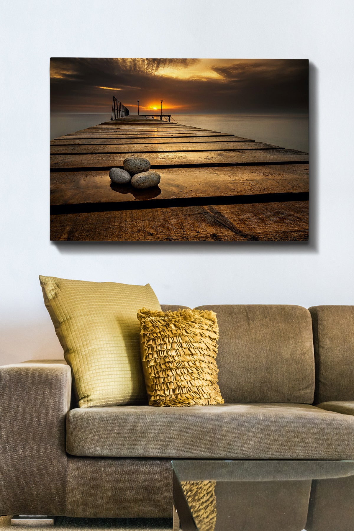 Impressionante pintura decorativa em tela, 70 x 100 cm | 100% tela, 100% moldura de madeira (3 cm de espessura) | Perfeito para amantes de decoração e arte