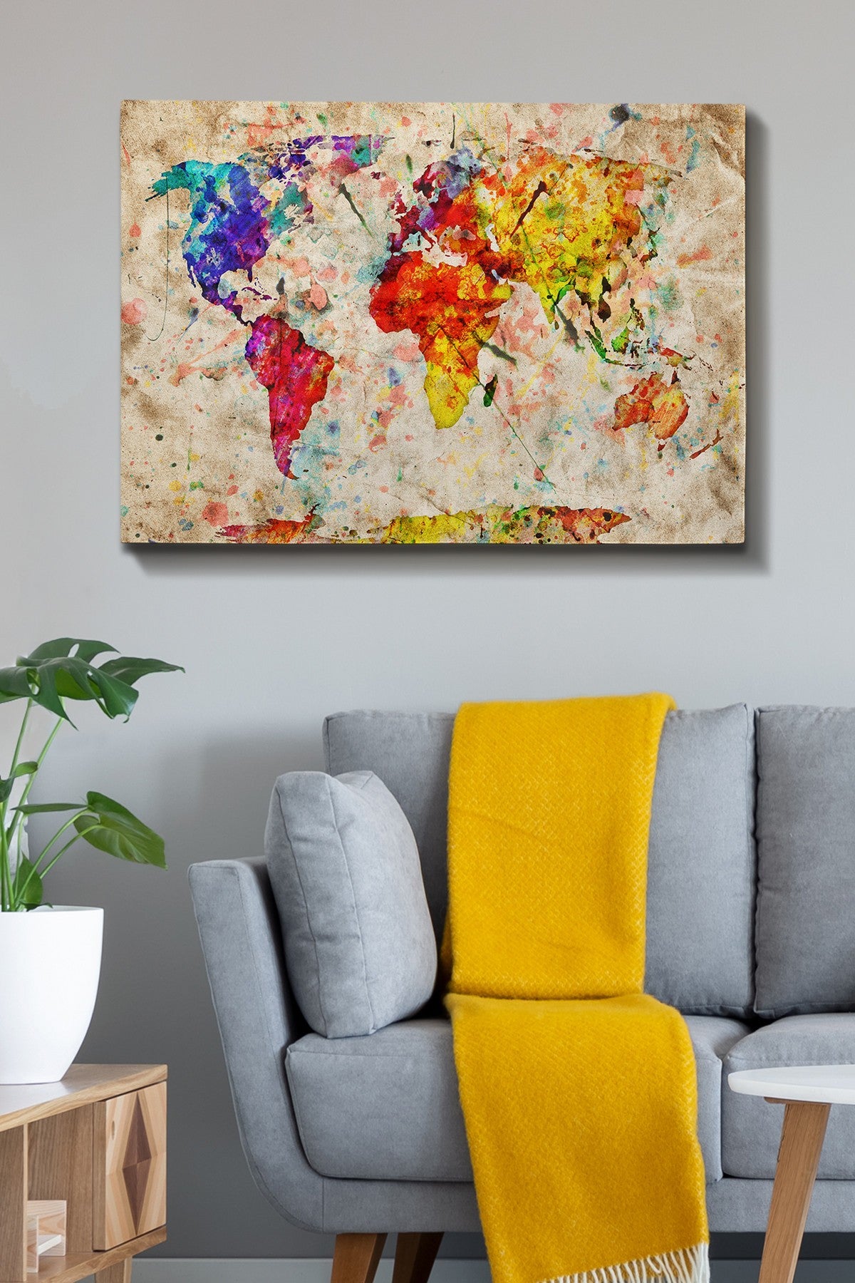 Impressionante pintura decorativa em tela, 70 x 100 cm | 100% tela, 100% moldura de madeira (3 cm de espessura) | Perfeito para amantes de decoração e arte
