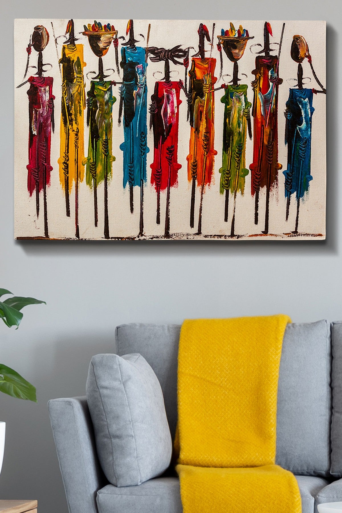 Impressionante pintura decorativa em tela, 70 x 100 cm | 100% tela, 100% moldura de madeira (3 cm de espessura) | Perfeito para amantes de decoração e arte, artista anônimo