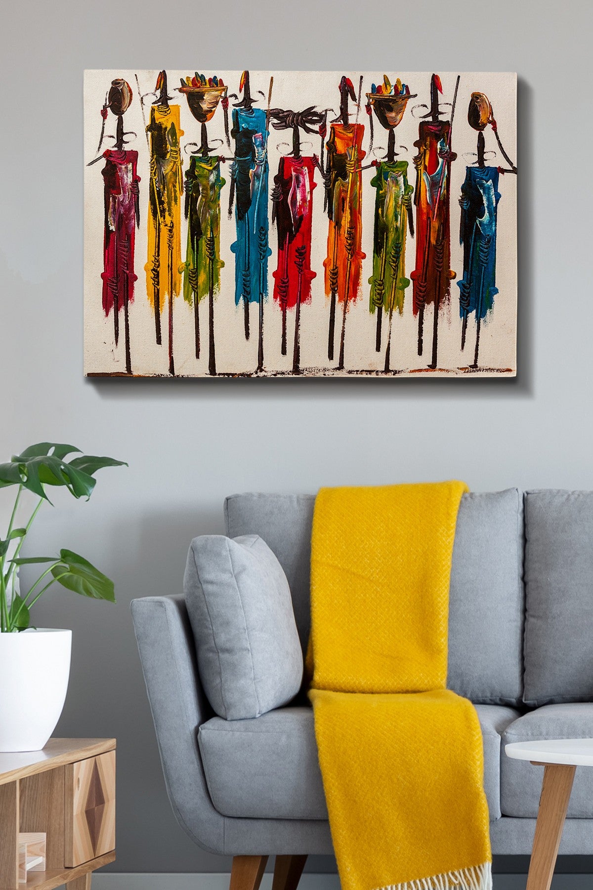 Impressionante pintura decorativa em tela, 70 x 100 cm | 100% tela, 100% moldura de madeira (3 cm de espessura) | Perfeito para amantes de decoração e arte, artista anônimo