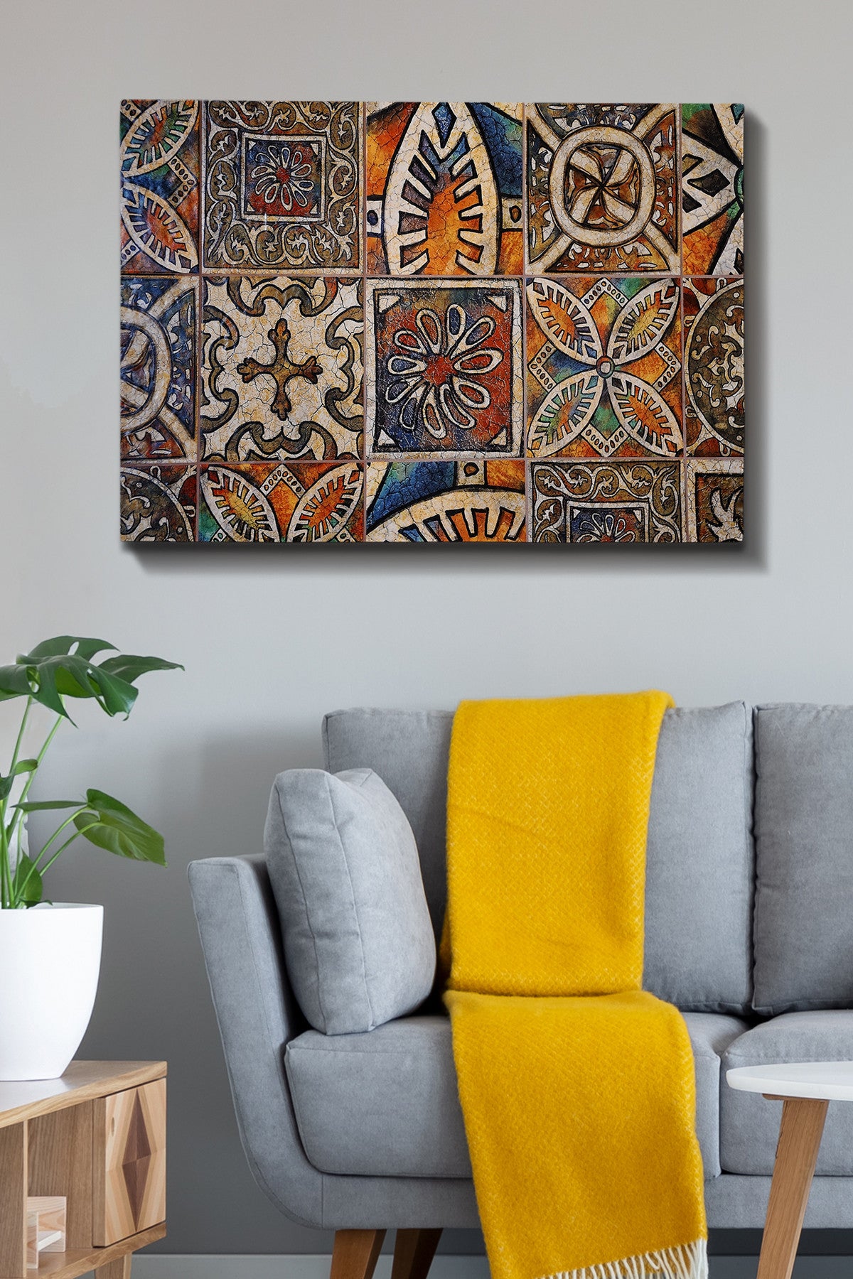 Impressionante pintura decorativa em tela, 70 x 100 cm | 100% tela, 100% moldura de madeira (3 cm de espessura) | Perfeito para amantes de decoração e arte